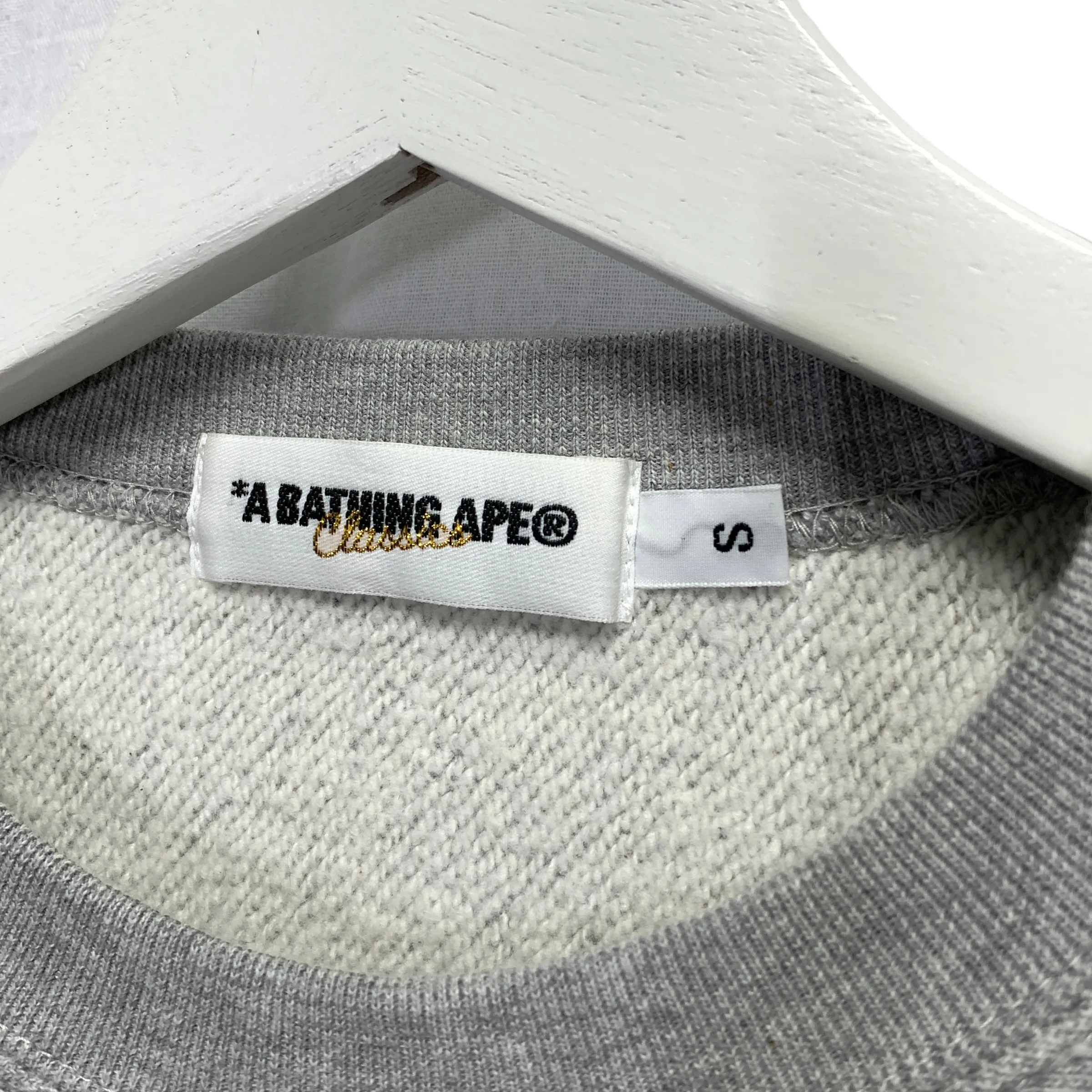 [S] A Bathing Ape Bape x Mario Baby Milo Logo Crewneck Sweatshirt Grey
