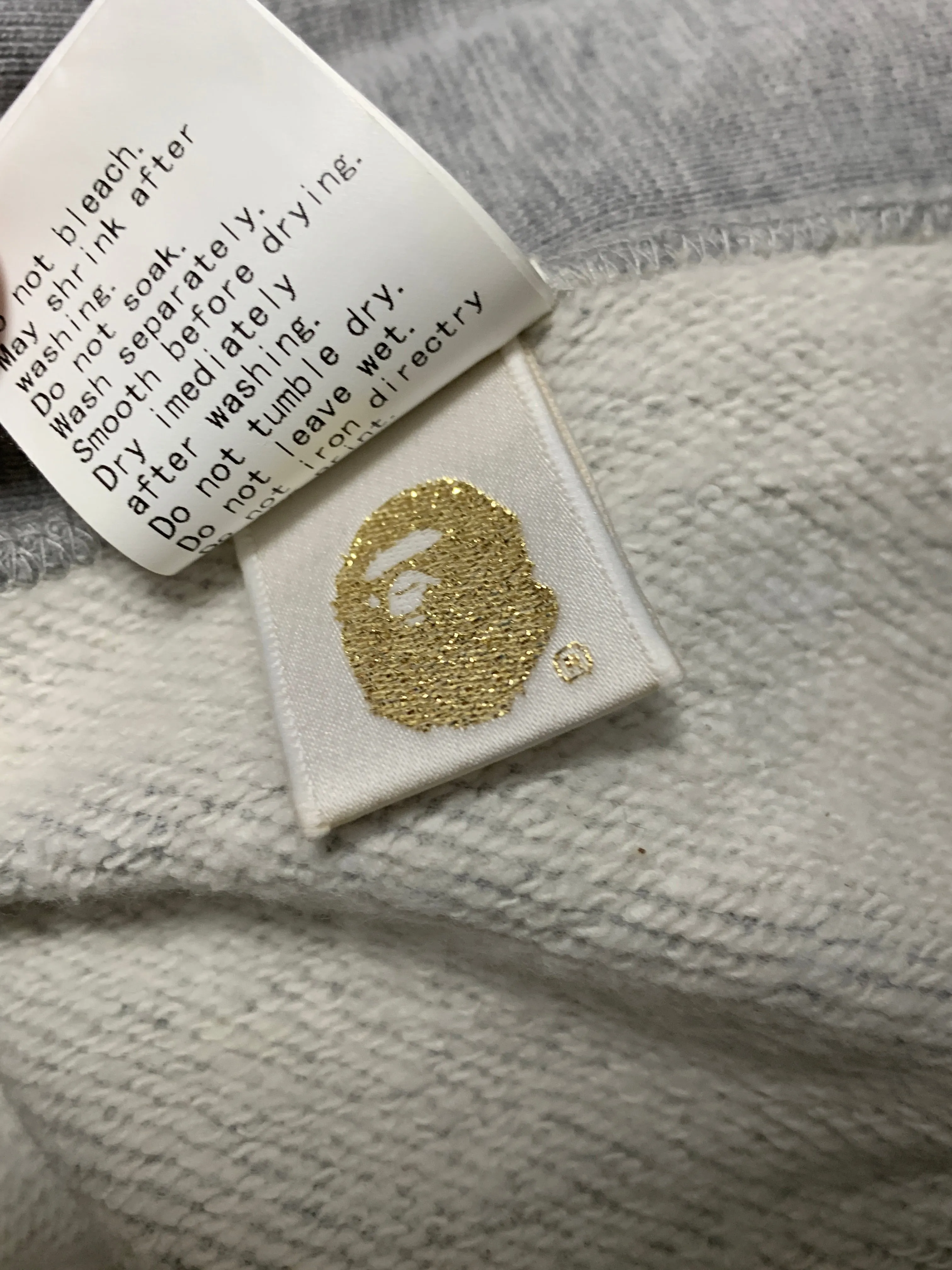 [S] A Bathing Ape Bape x Mario Baby Milo Logo Crewneck Sweatshirt Grey