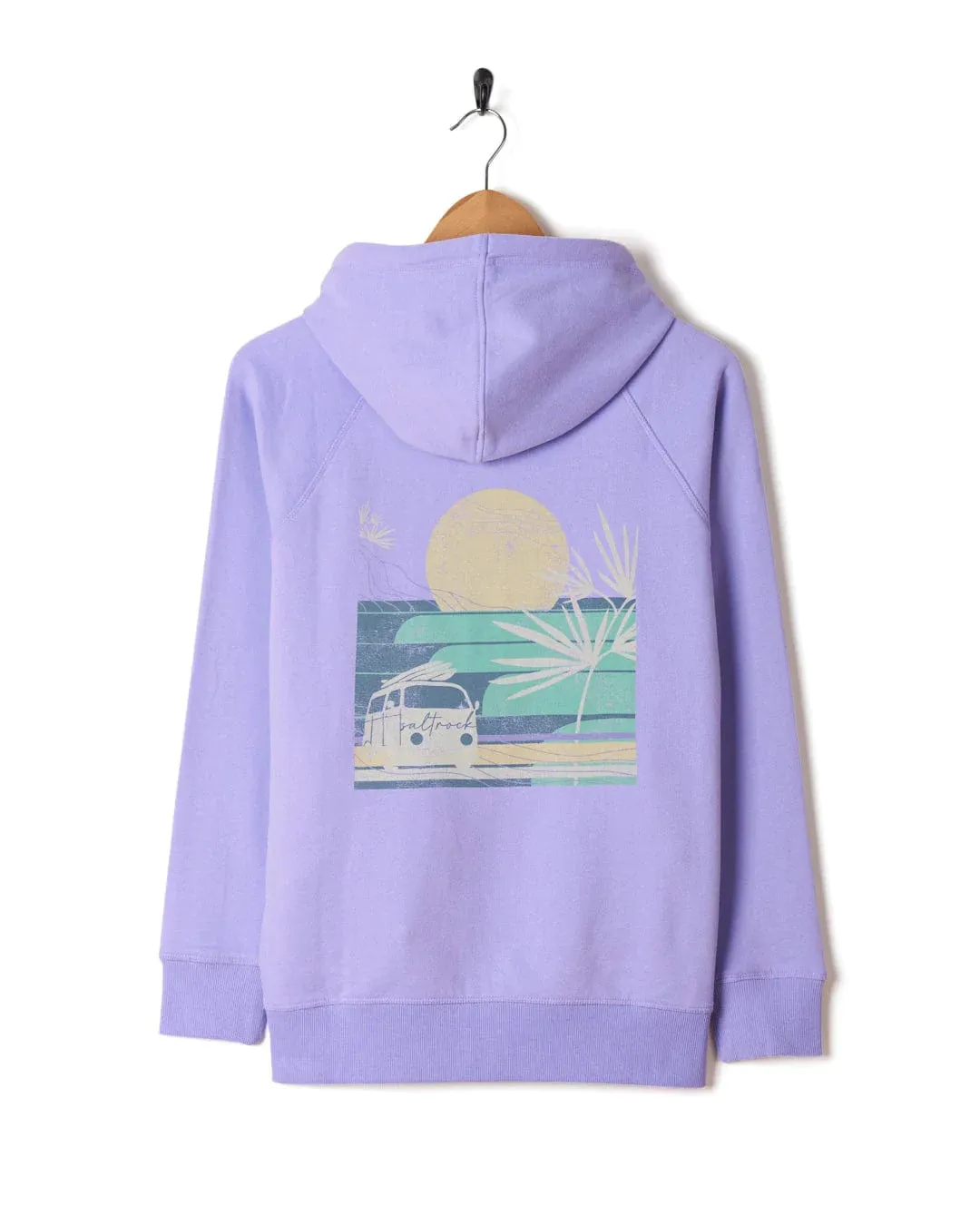 Saltrock Womens Poster Zip Hoodie Lilac
