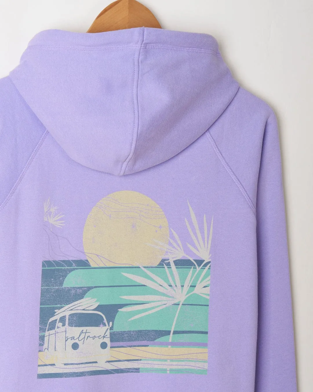 Saltrock Womens Poster Zip Hoodie Lilac