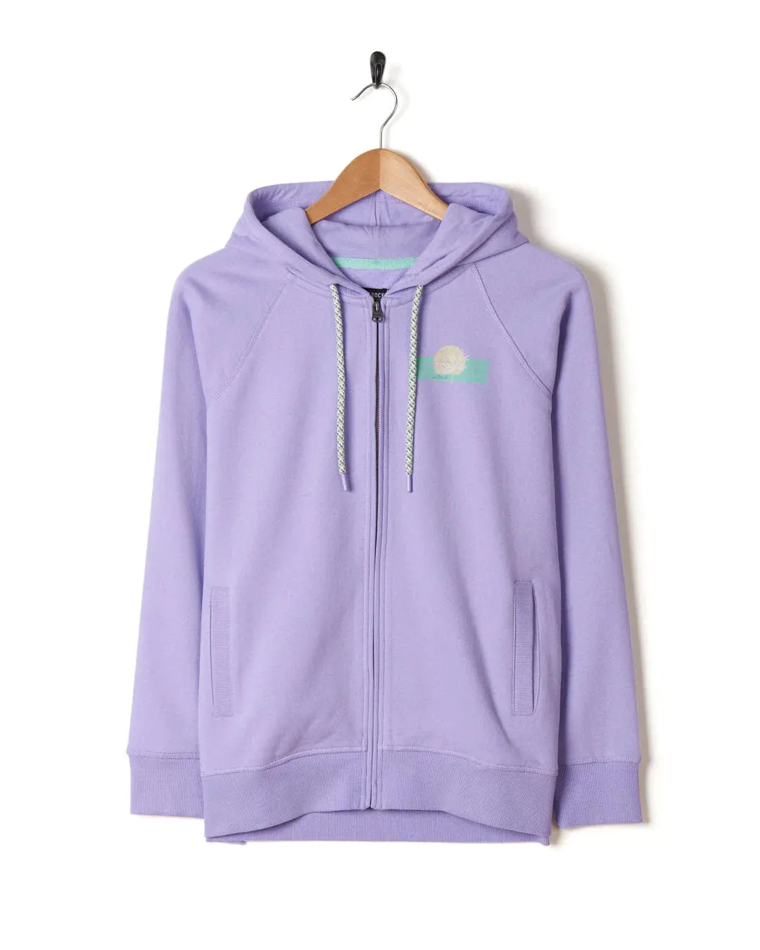 Saltrock Womens Poster Zip Hoodie Lilac