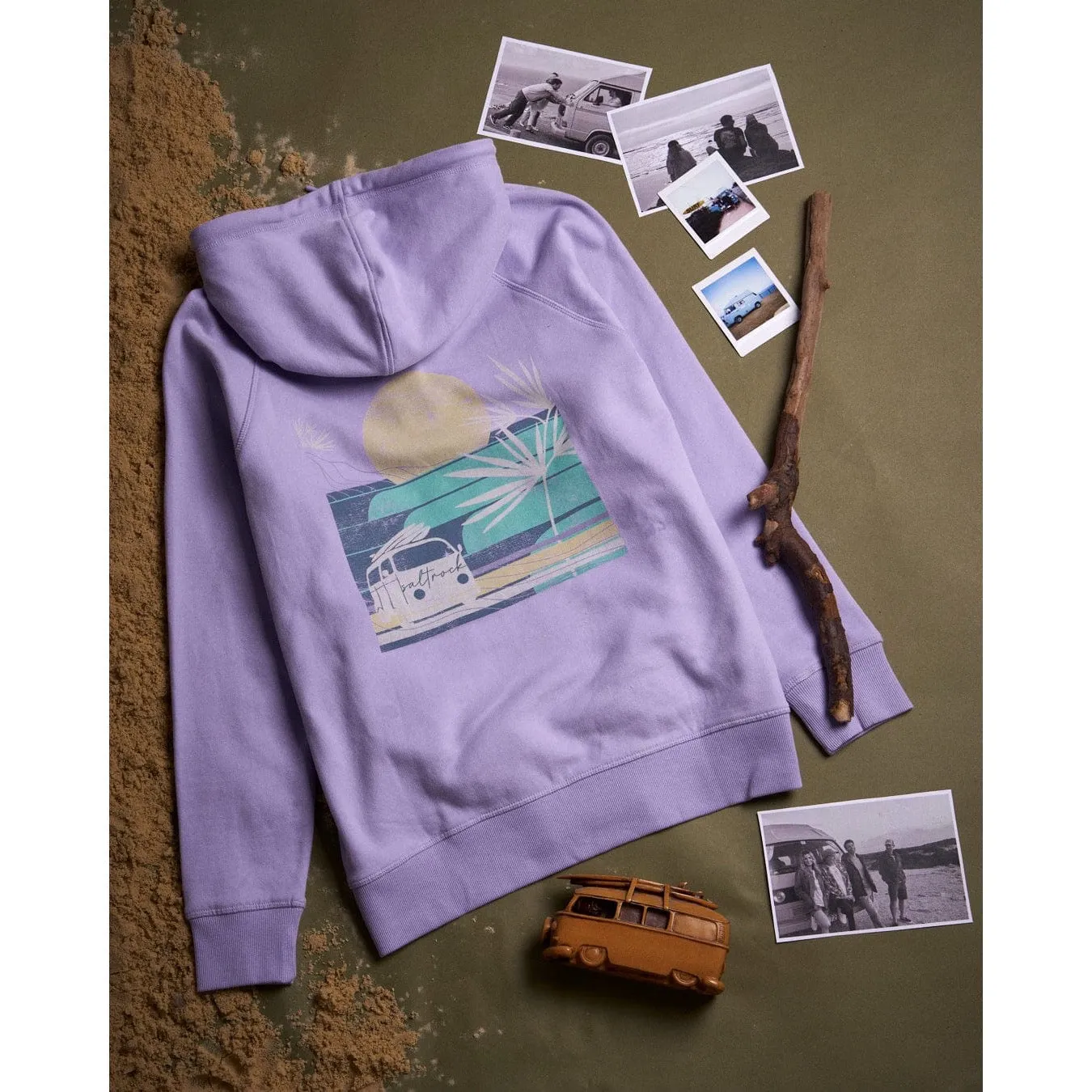 Saltrock Womens Poster Zip Hoodie Lilac