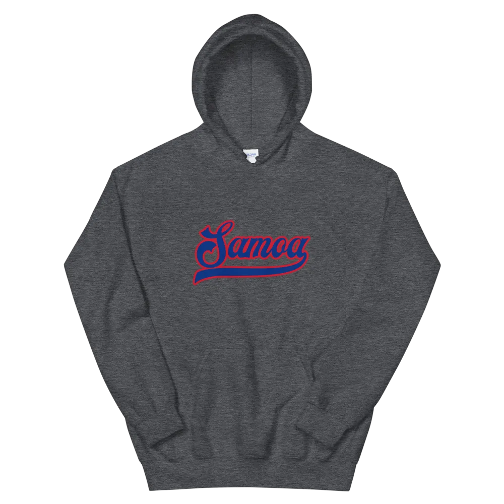 Samoa Script ~ Blue with Red Border *ADULT HOODIE*