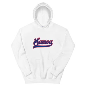 Samoa Script ~ Blue with Red Border *ADULT HOODIE*