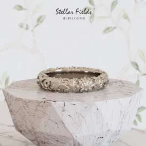 Sculpted Vintage Wedding Ring Dome - Adeline