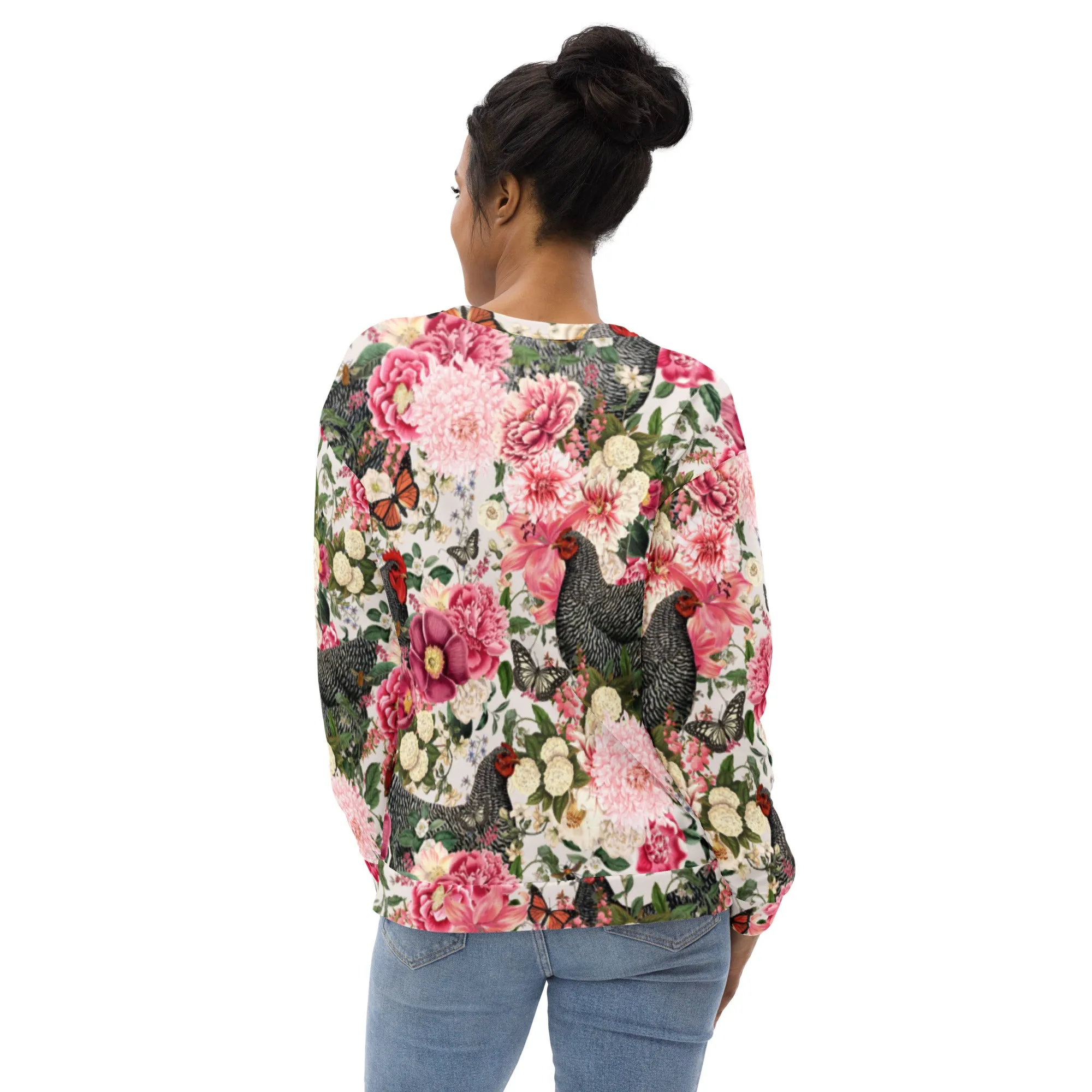 Secret Chicken Garden Crewneck, barred rock neutral