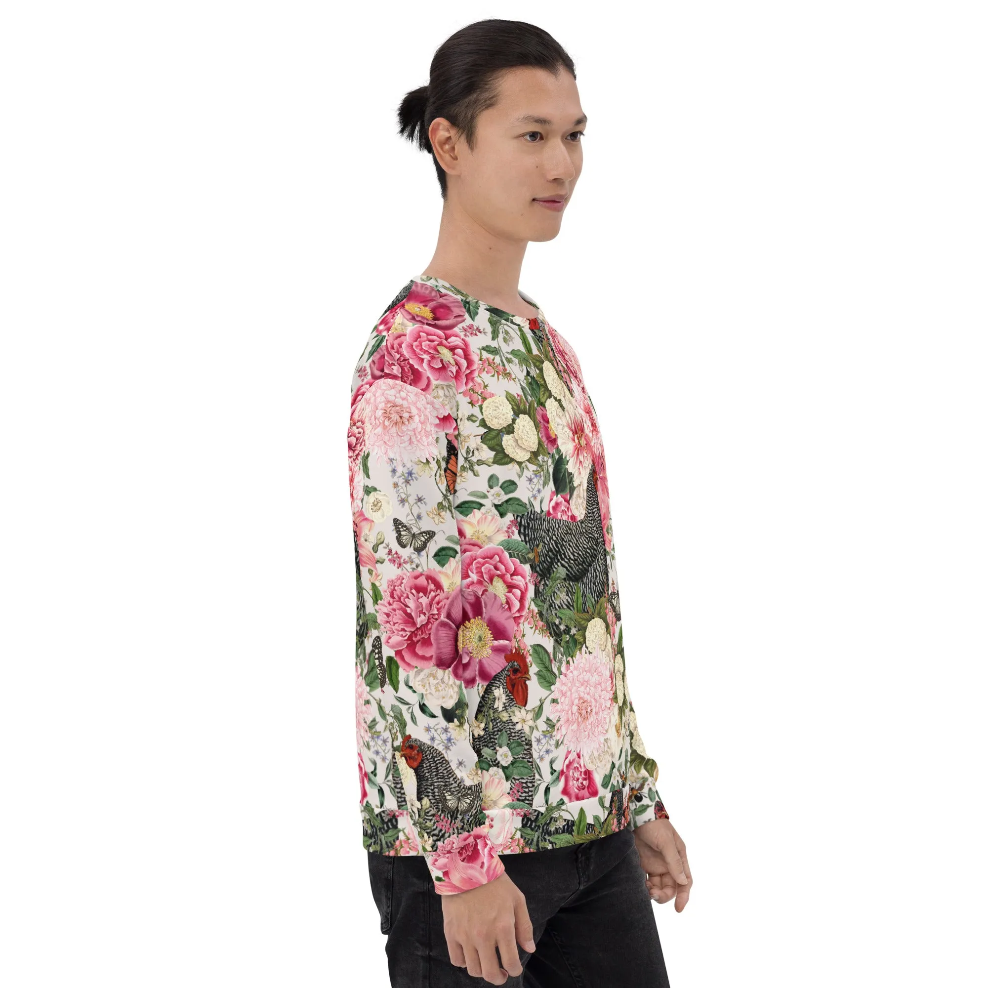 Secret Chicken Garden Crewneck, barred rock neutral