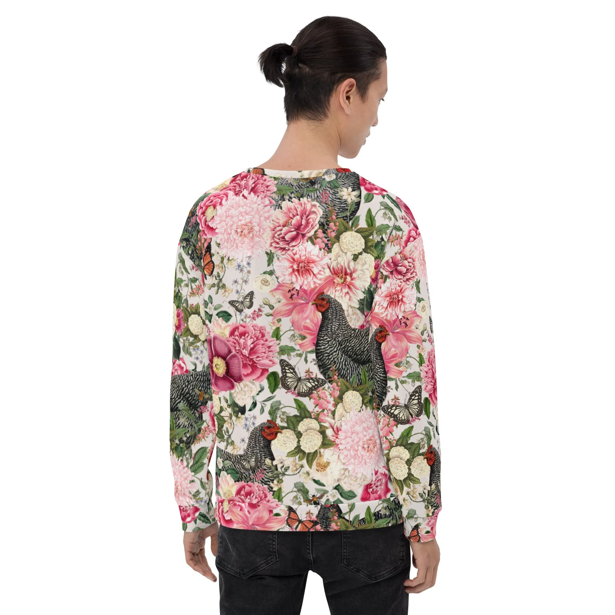 Secret Chicken Garden Crewneck, barred rock neutral