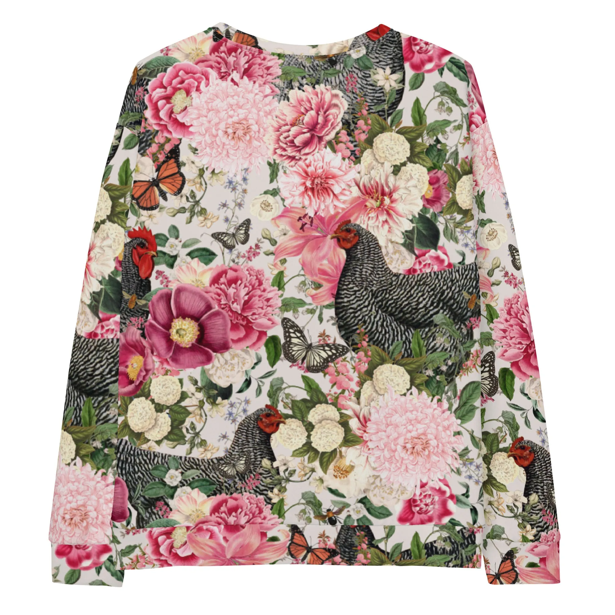 Secret Chicken Garden Crewneck, barred rock neutral