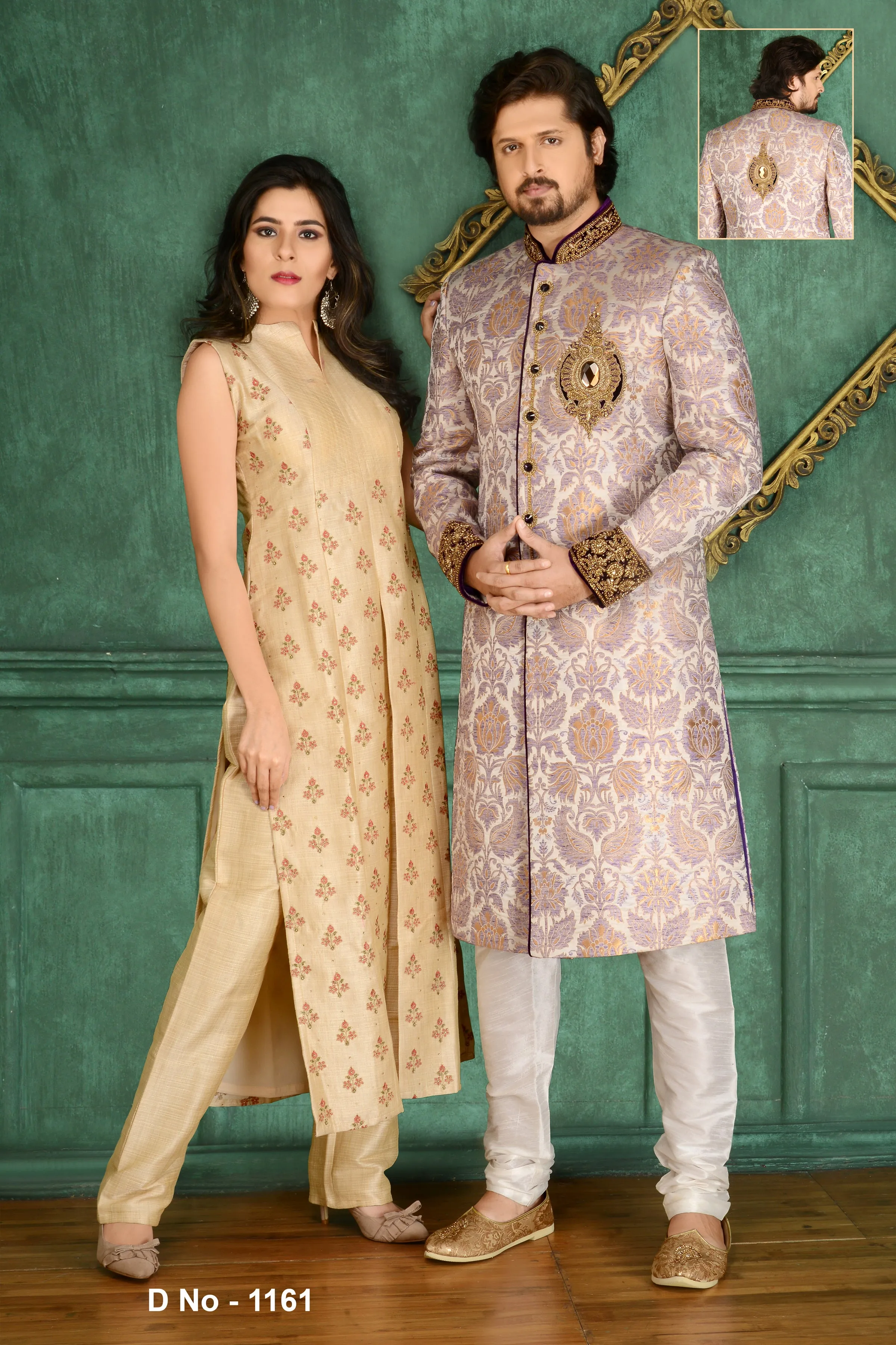 Sherwani (Custom Tailored) - (D.No.-1161)