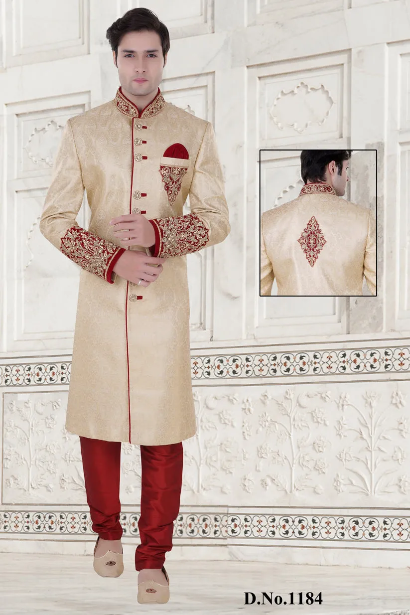 Sherwani (Custom Tailored) - (D.No.-1184)