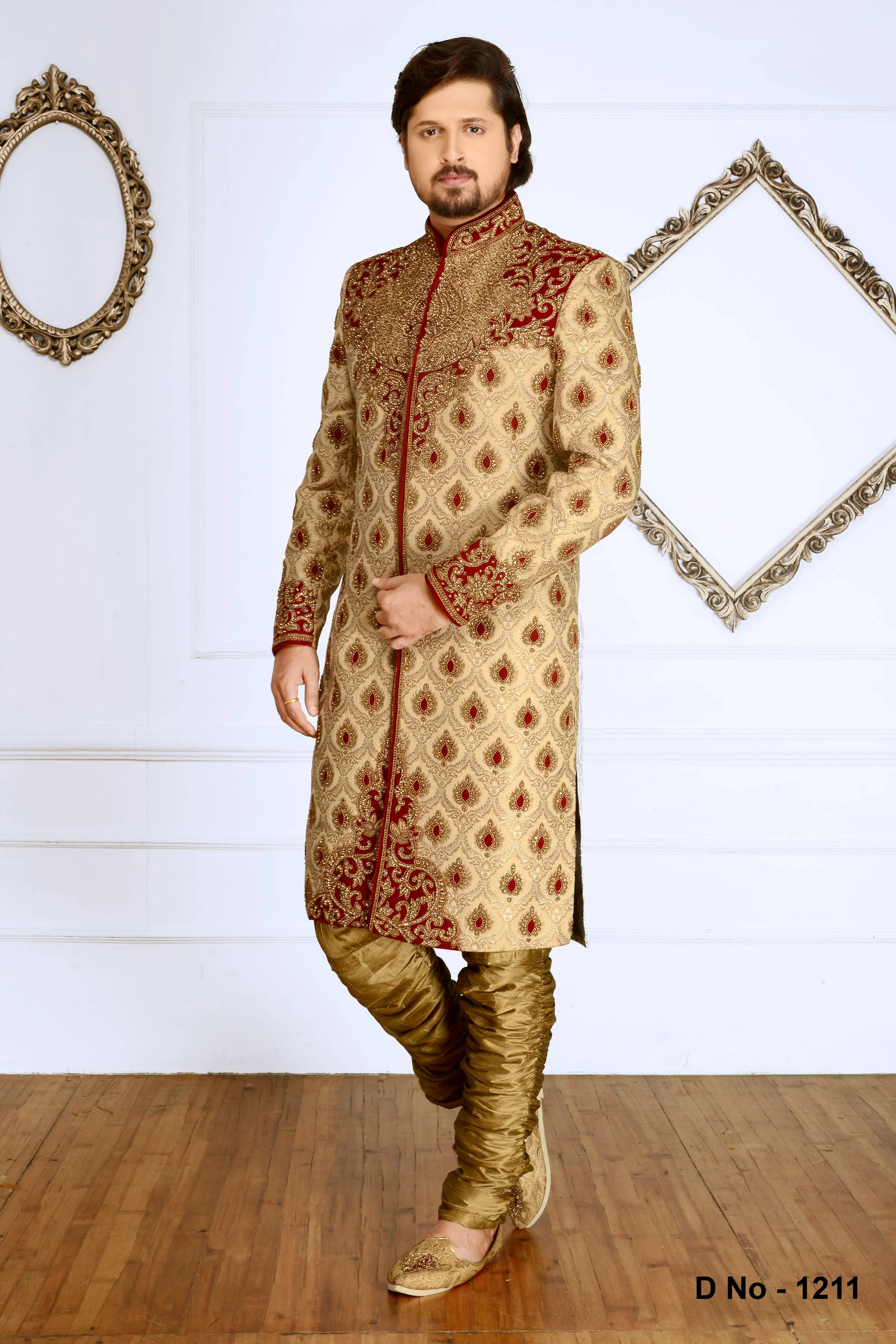 Sherwani (Custom Tailored) - (D.No.-1211)