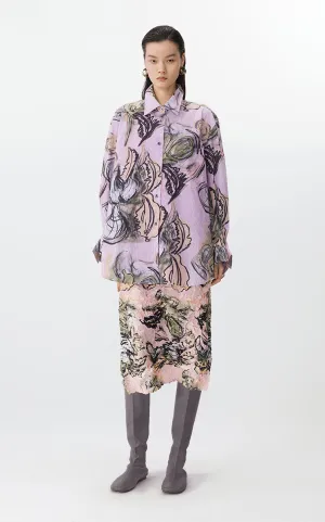 Shirt / JNBY Floral Knot-Draped Corduroy Shirt