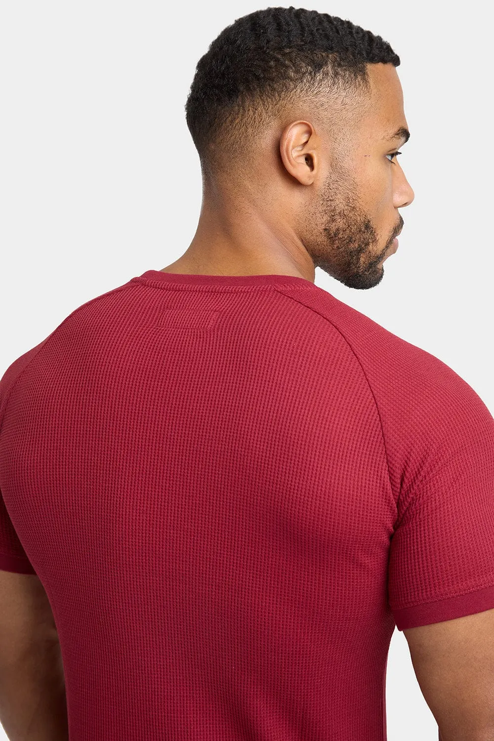 Short Sleeve Waffle T-Shirt in Claret