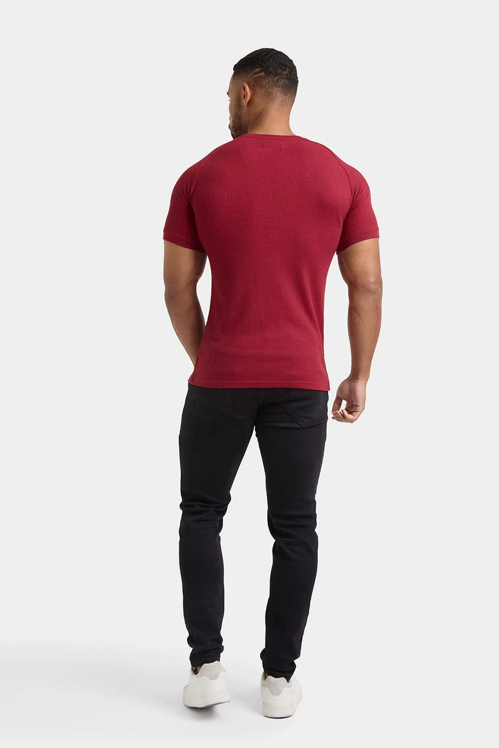 Short Sleeve Waffle T-Shirt in Claret
