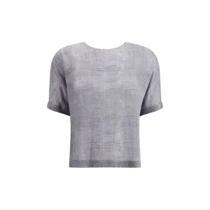 Short-sleeved silk Top