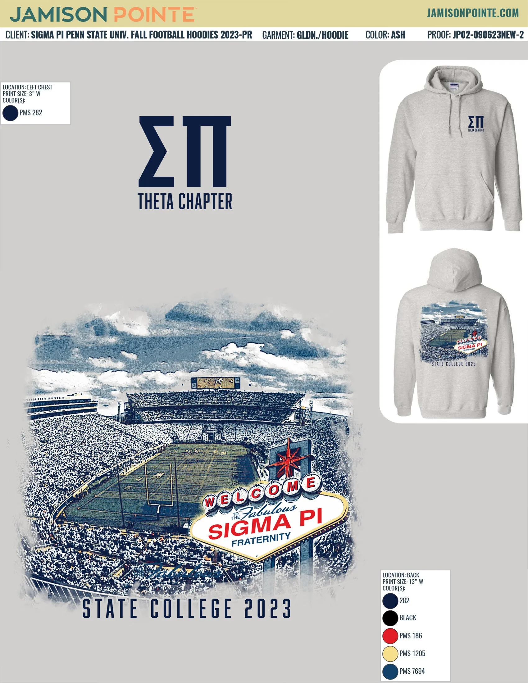 Sigma Pi Penn State University Fall Football Hoodies