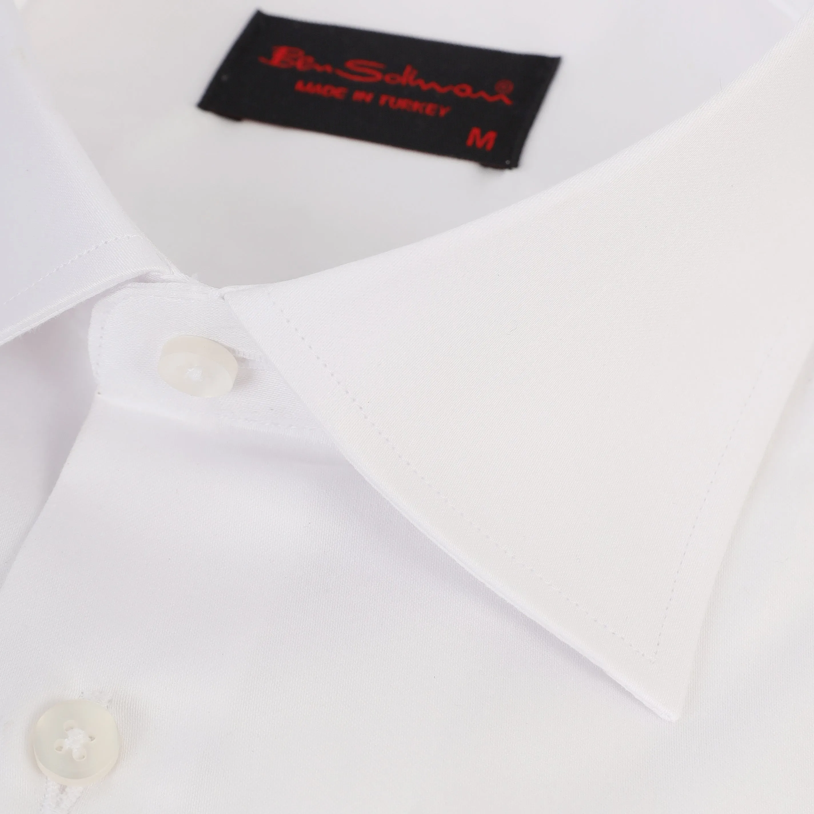 Slim Fit Cotton White Textured Formal Shirt - Tall Sleeves-Turkish Made
