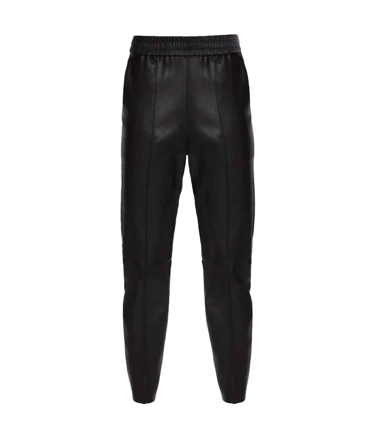 Slim Jogger Leather Pant with Pockets in Black