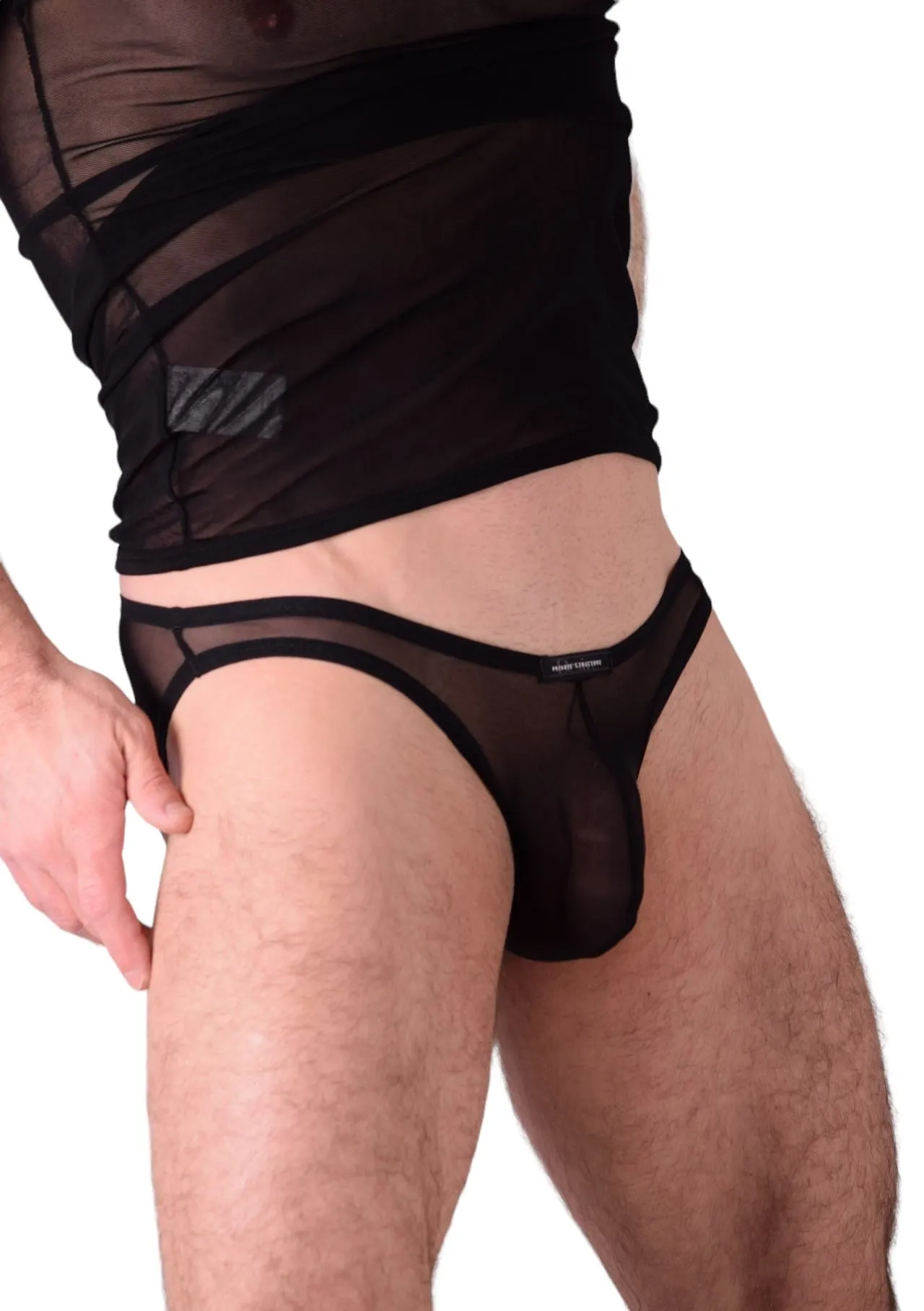 Small Private Structure Kit Tank Top   Briefs See-Thru Black 3451-71