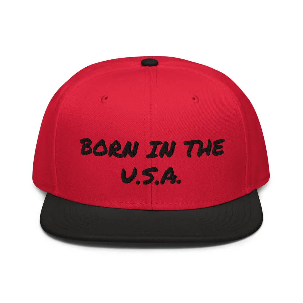 Snapback Hat "1052-0041 Born In The U.S.A. (Black Logo)"
