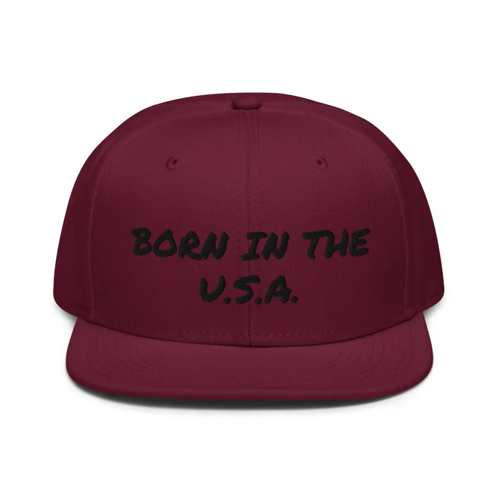 Snapback Hat "1052-0041 Born In The U.S.A. (Black Logo)"