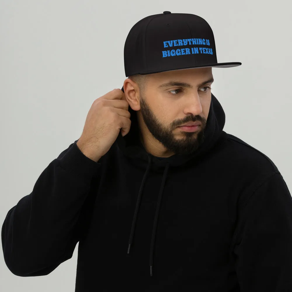 Snapback Hat "1052-0051 Everything Is Bigger In Texas (Blue Logo)"