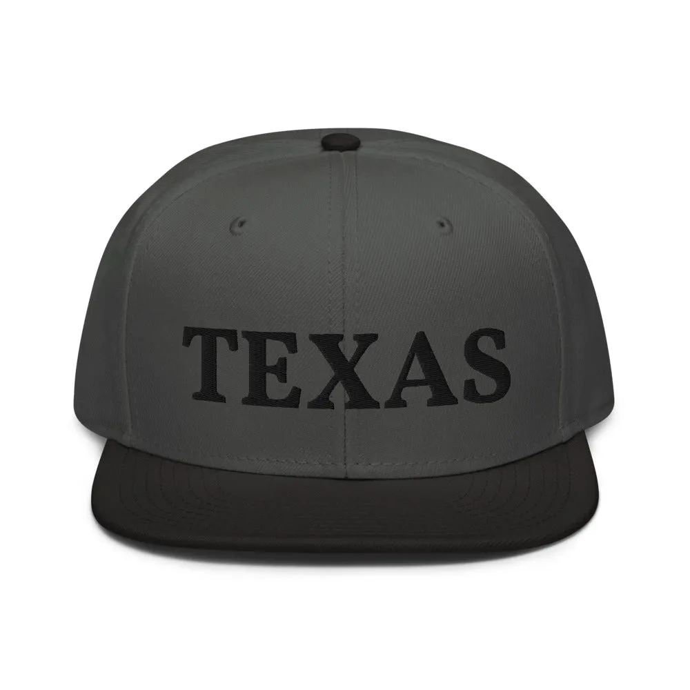 Snapback Hat "1053-0021 Texas (Black Logo)"