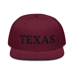 Snapback Hat "1053-0021 Texas (Black Logo)"