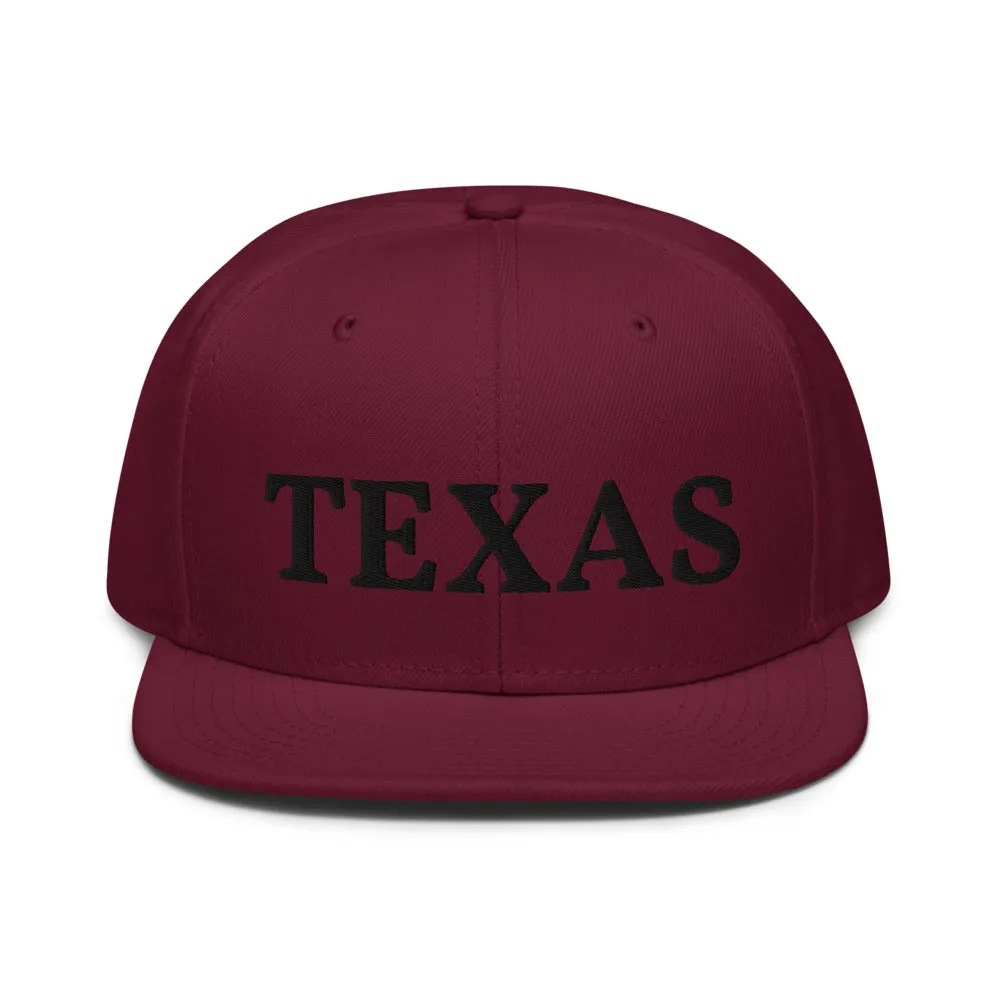 Snapback Hat "1053-0021 Texas (Black Logo)"
