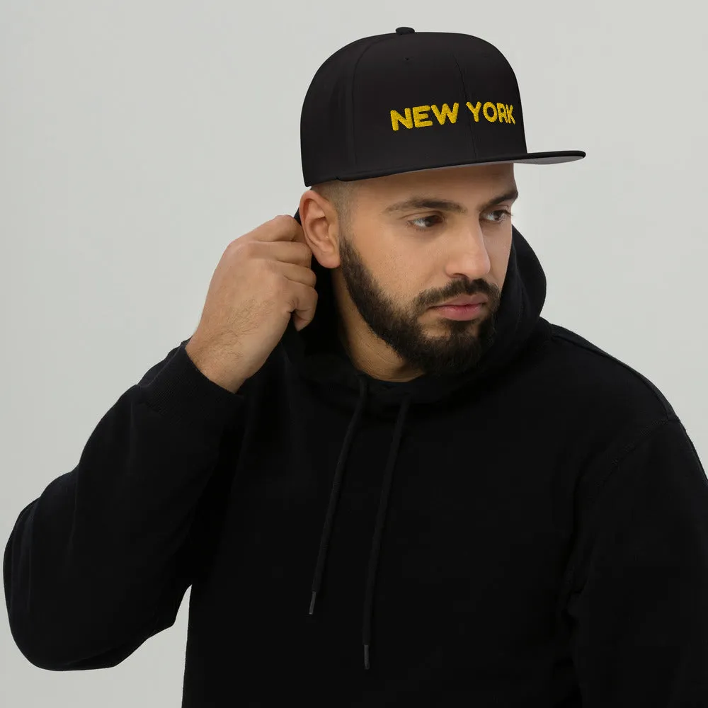 Snapback Hat "1053-0041 New York (Yellow Logo)"