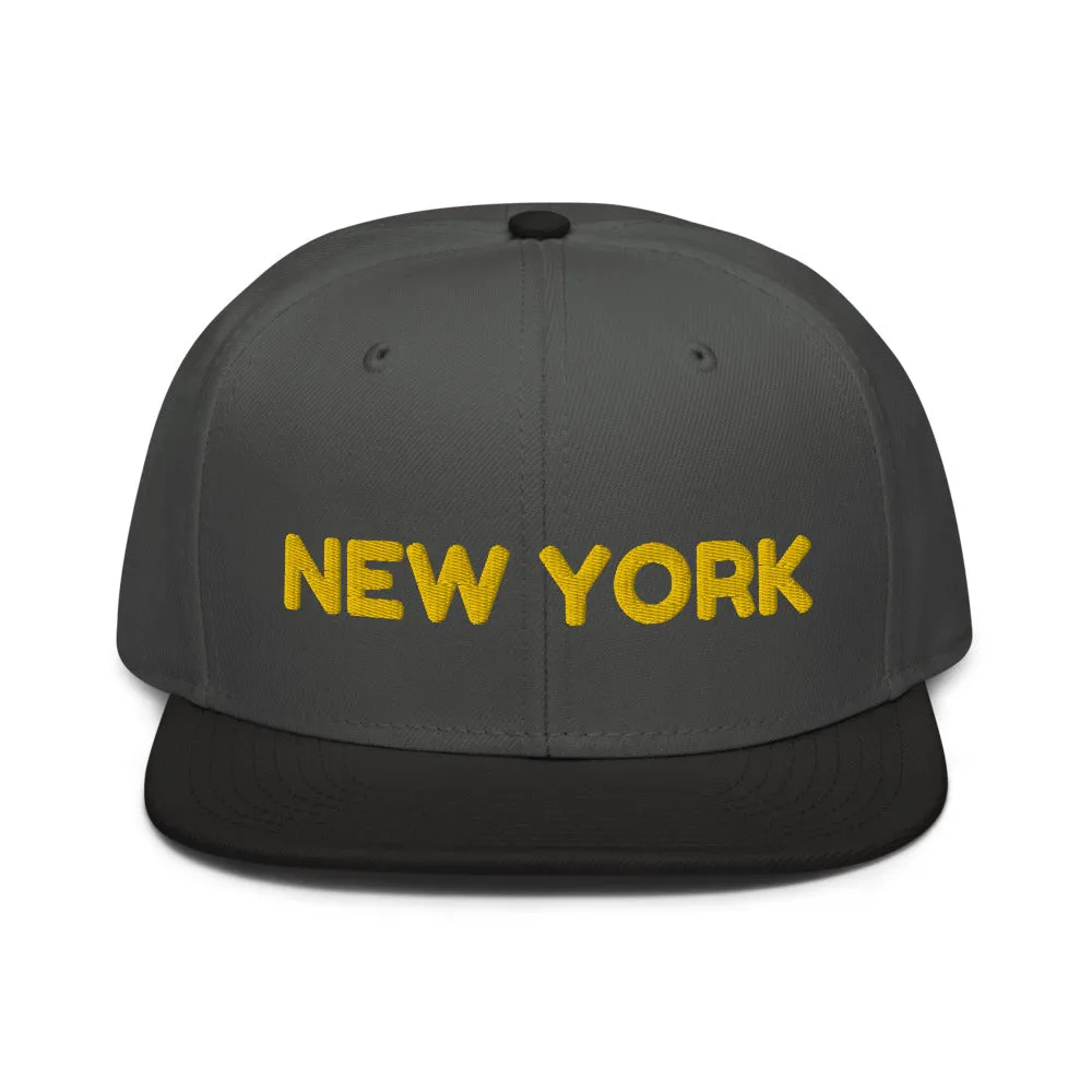 Snapback Hat "1053-0041 New York (Yellow Logo)"