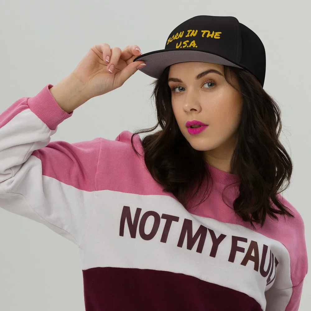 Snapback Hat "2052-0041 Born In The U.S.A. (Yellow Logo)"