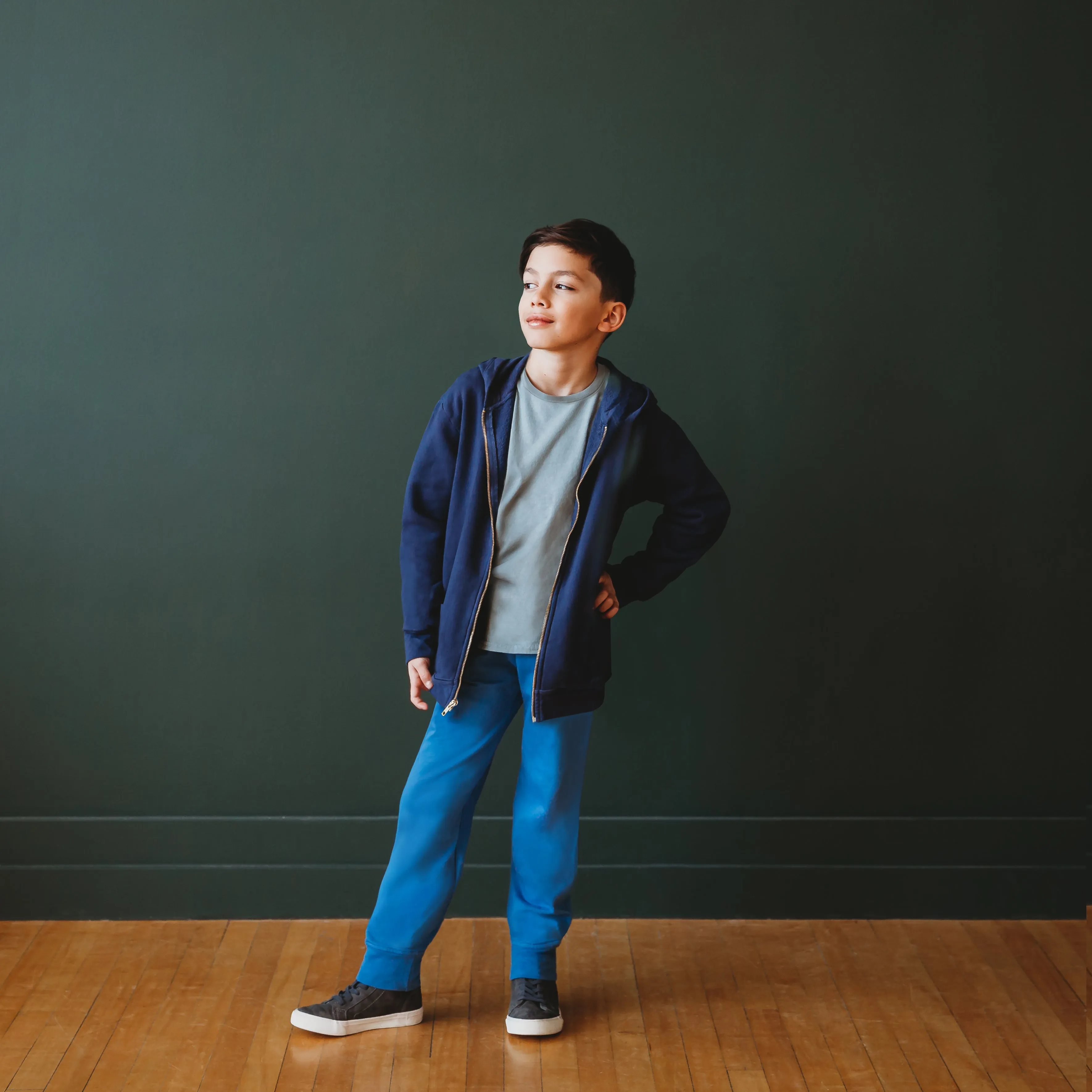 Soft & Cozy 100% Cotton Fleece Zip Hoodie with Inner Pockets | Charcoal