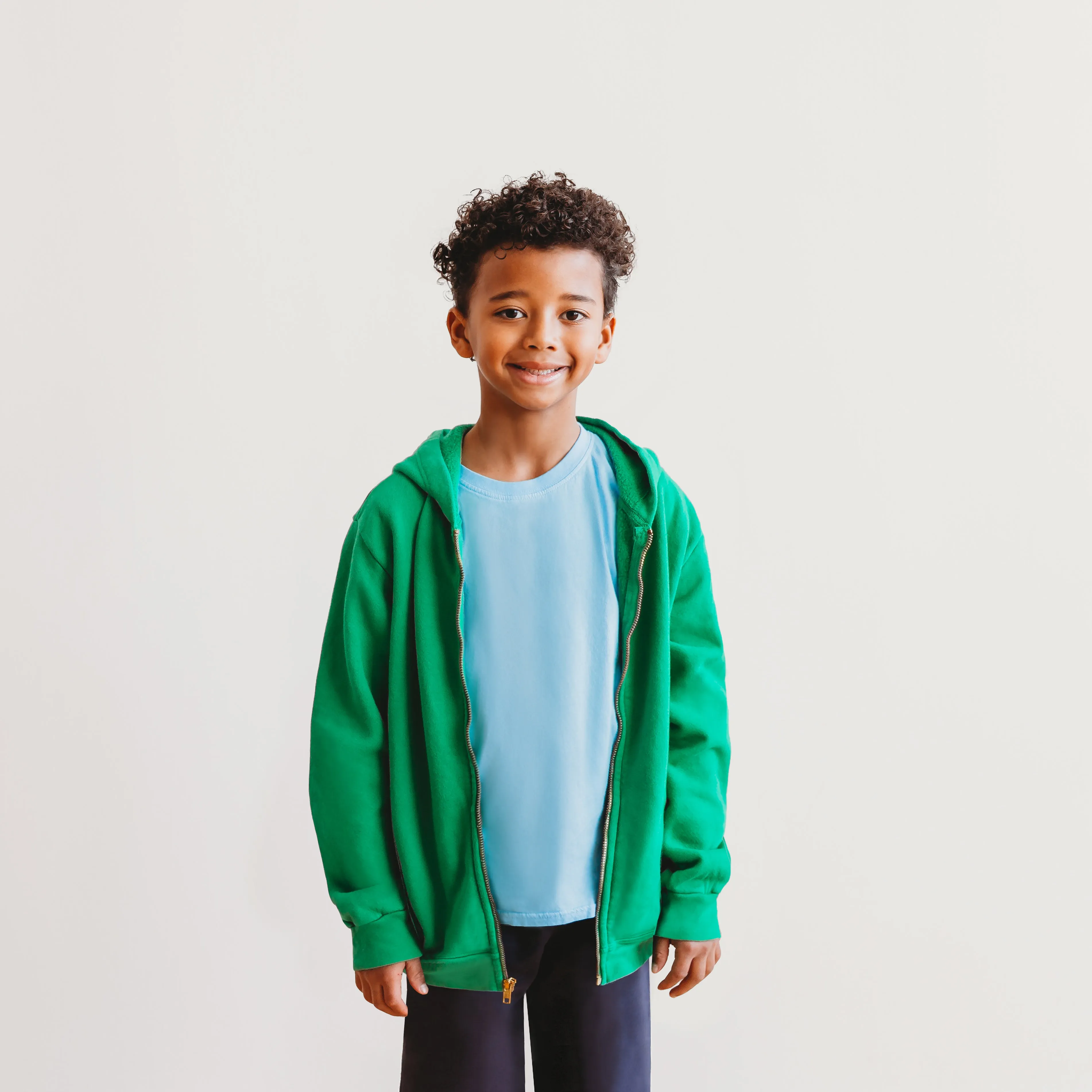 Soft & Cozy 100% Cotton Fleece Zip Hoodie with Inner Pockets | Charcoal