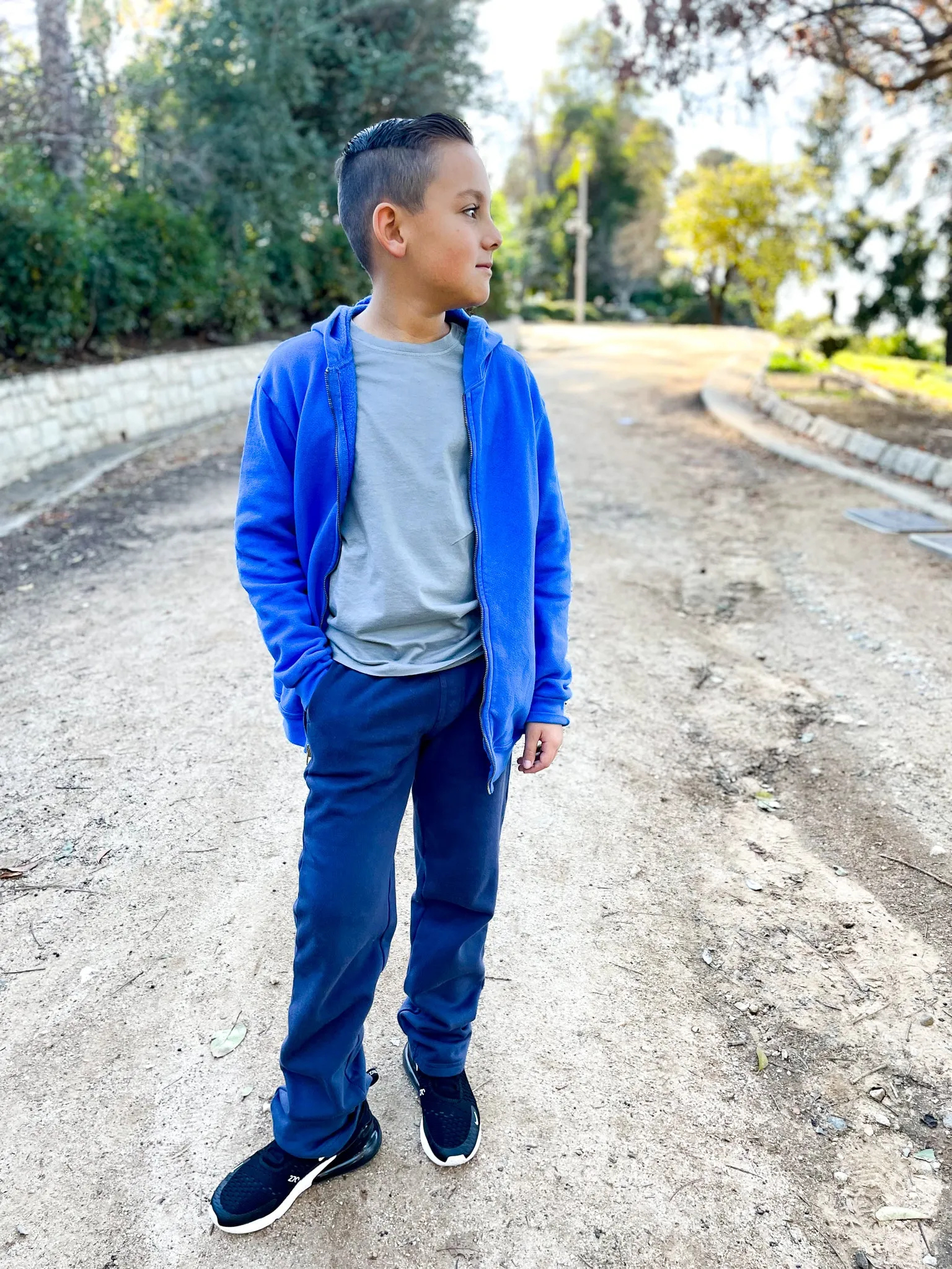 Soft & Cozy 100% Cotton Fleece Zip Hoodie with Inner Pockets | Charcoal
