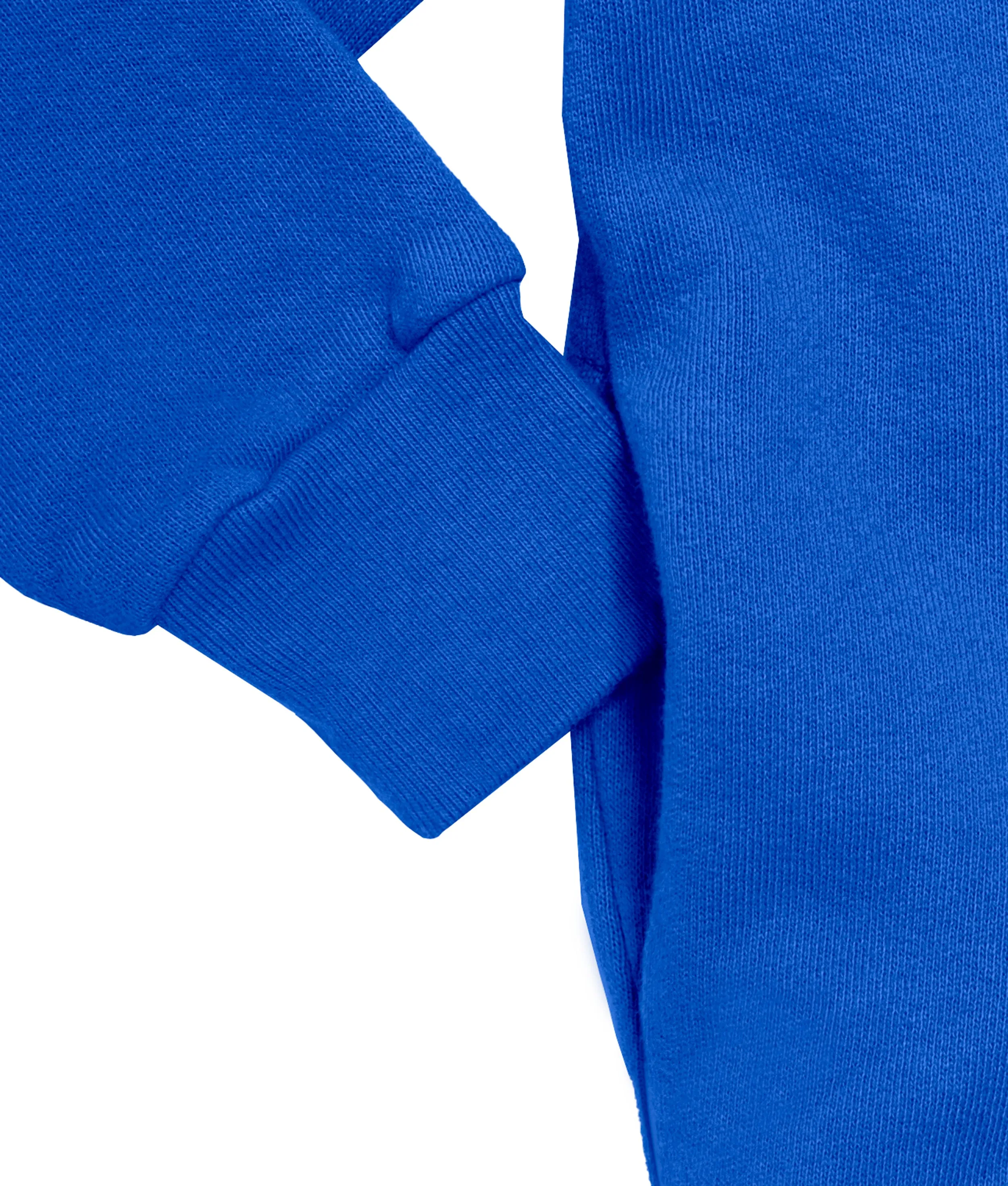 Soft & Cozy 100% Cotton Fleece Zip Hoodie with Inner Pockets | Crayon Blue