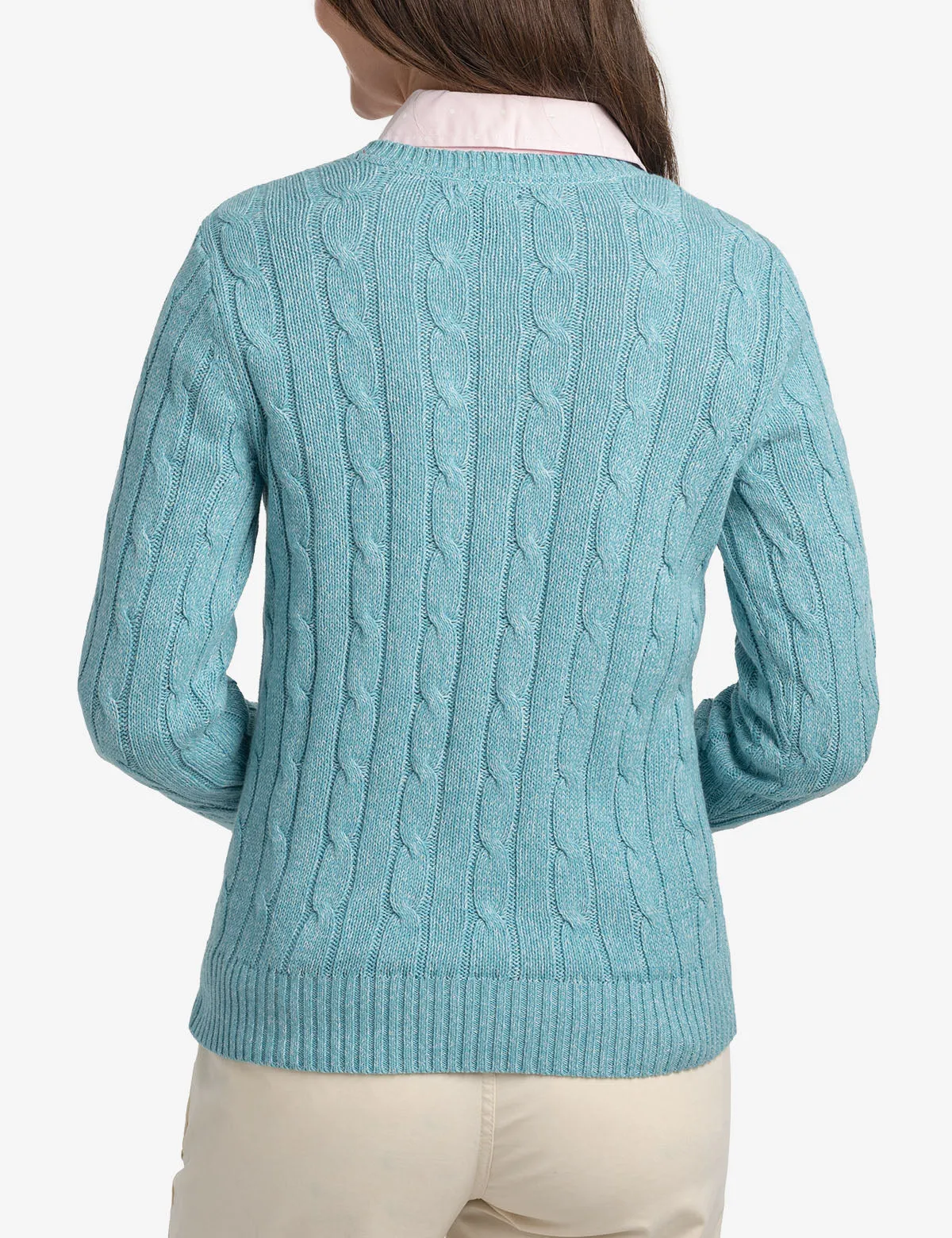 SOFT CABLE V-NECK SWEATER