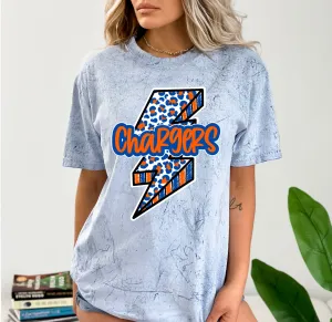 Southaven Chargers Comfort Colors Color Blast Distressed Tee- Sizes and Inventory Limited