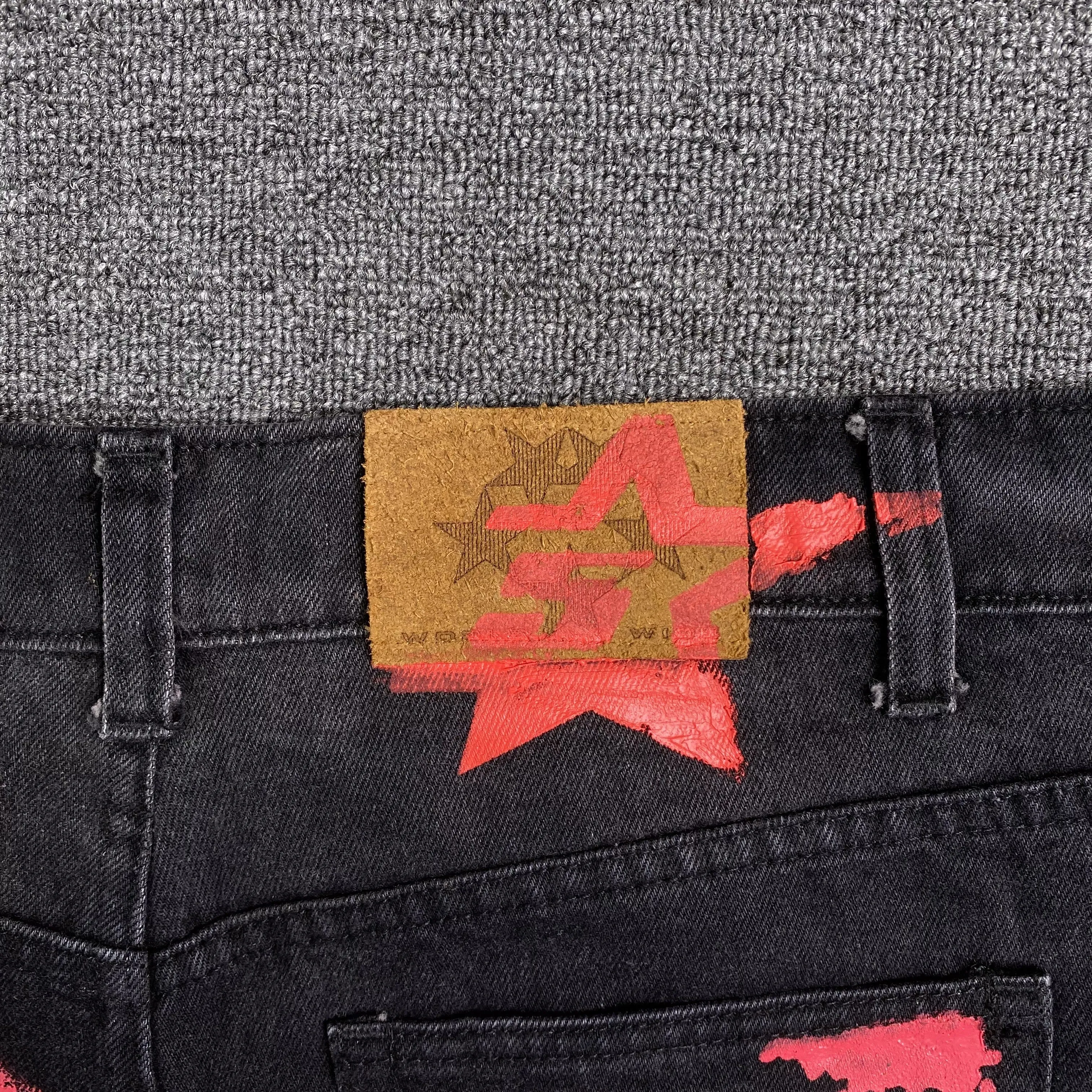 SP5DER PAINTED MOTO DENIM BLACK