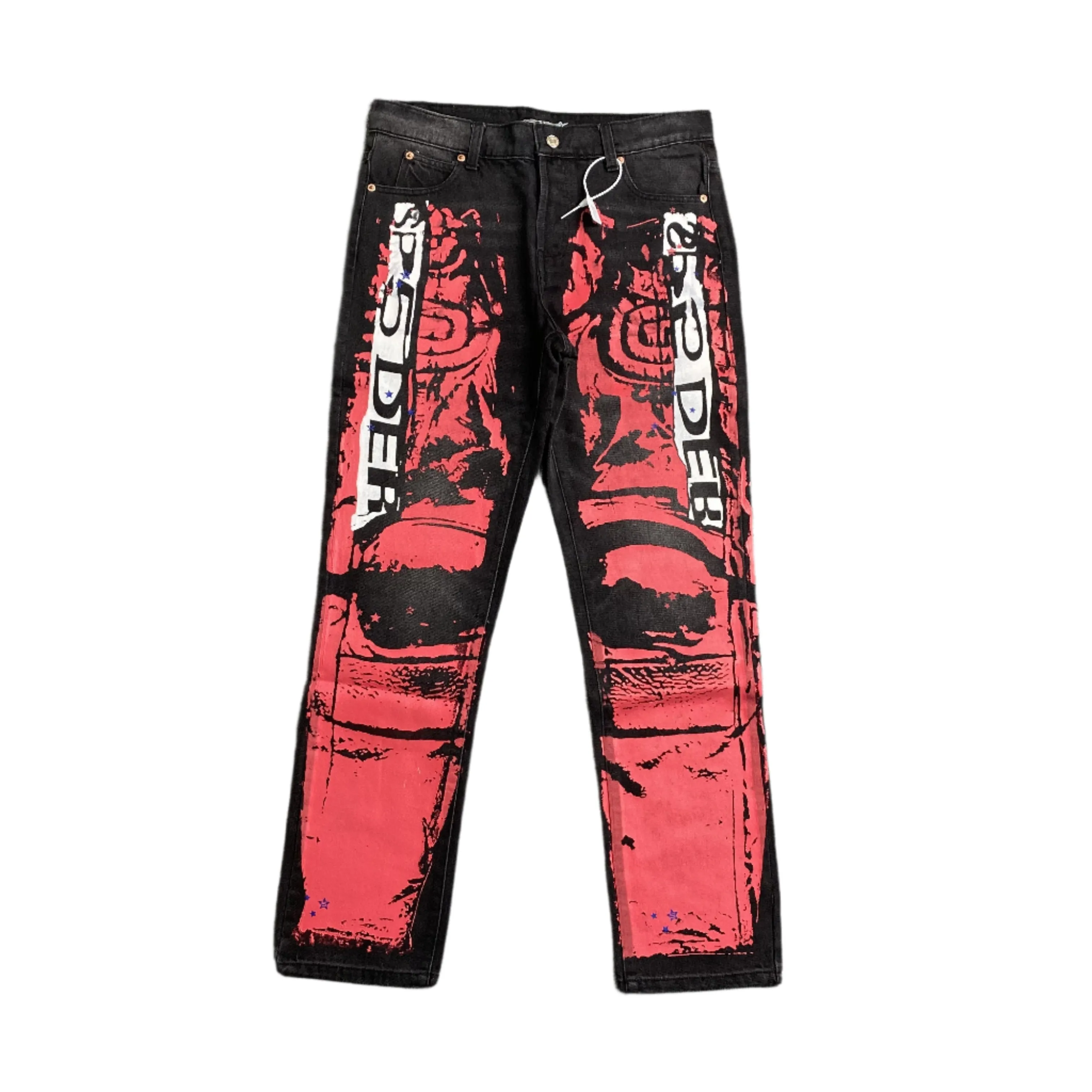 SP5DER PAINTED MOTO DENIM BLACK