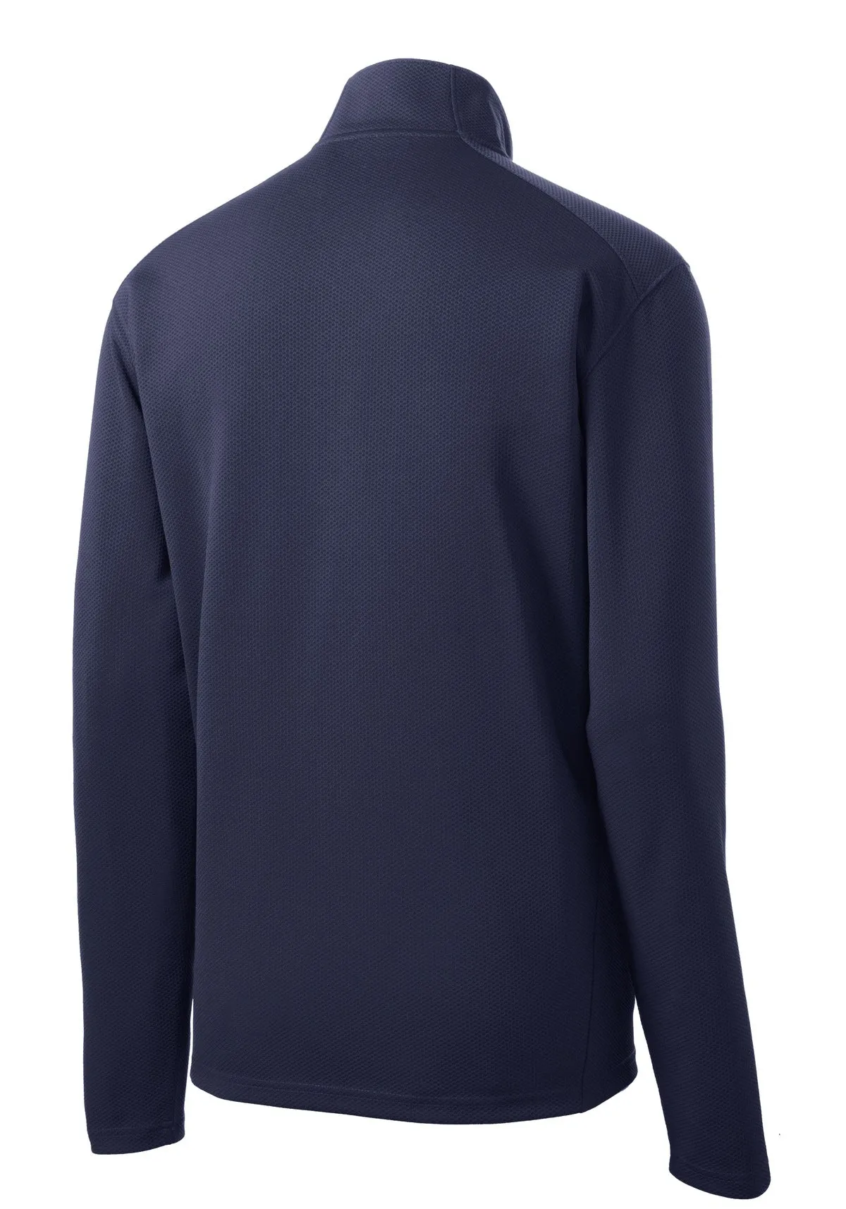 Sport-Tek Sport-Wick Textured 1/4-Zip Pullover.  ST860 True Navy