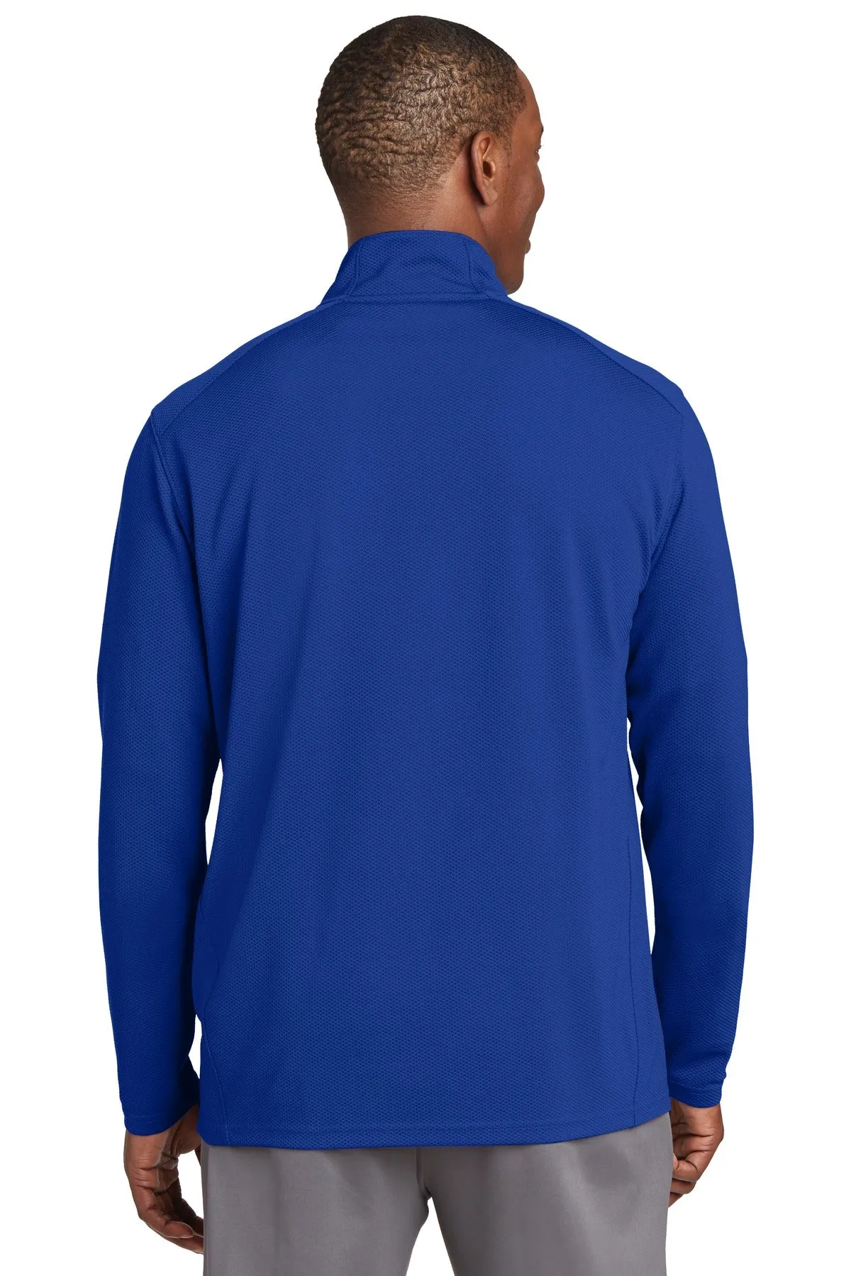 Sport-Tek Sport-Wick Textured 1/4-Zip Pullover.  ST860 True Royal