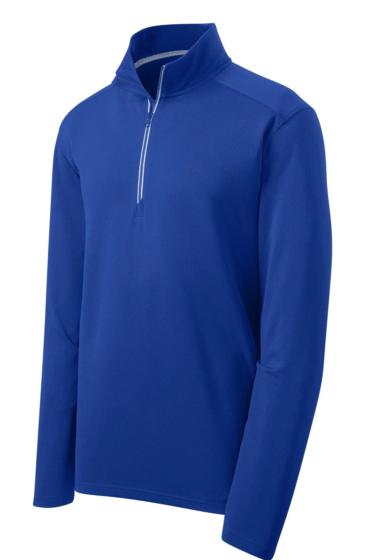Sport-Tek Sport-Wick Textured 1/4-Zip Pullover.  ST860 True Royal