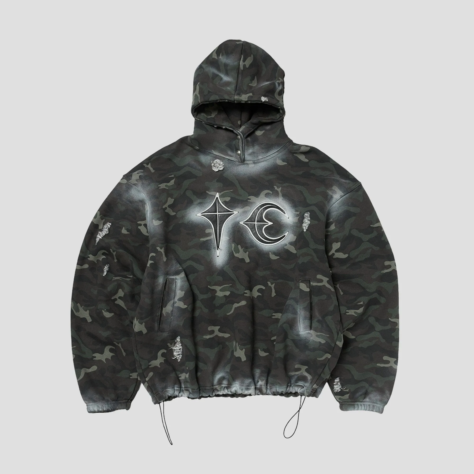 SPRAYED CAMO ROCK HOODIE