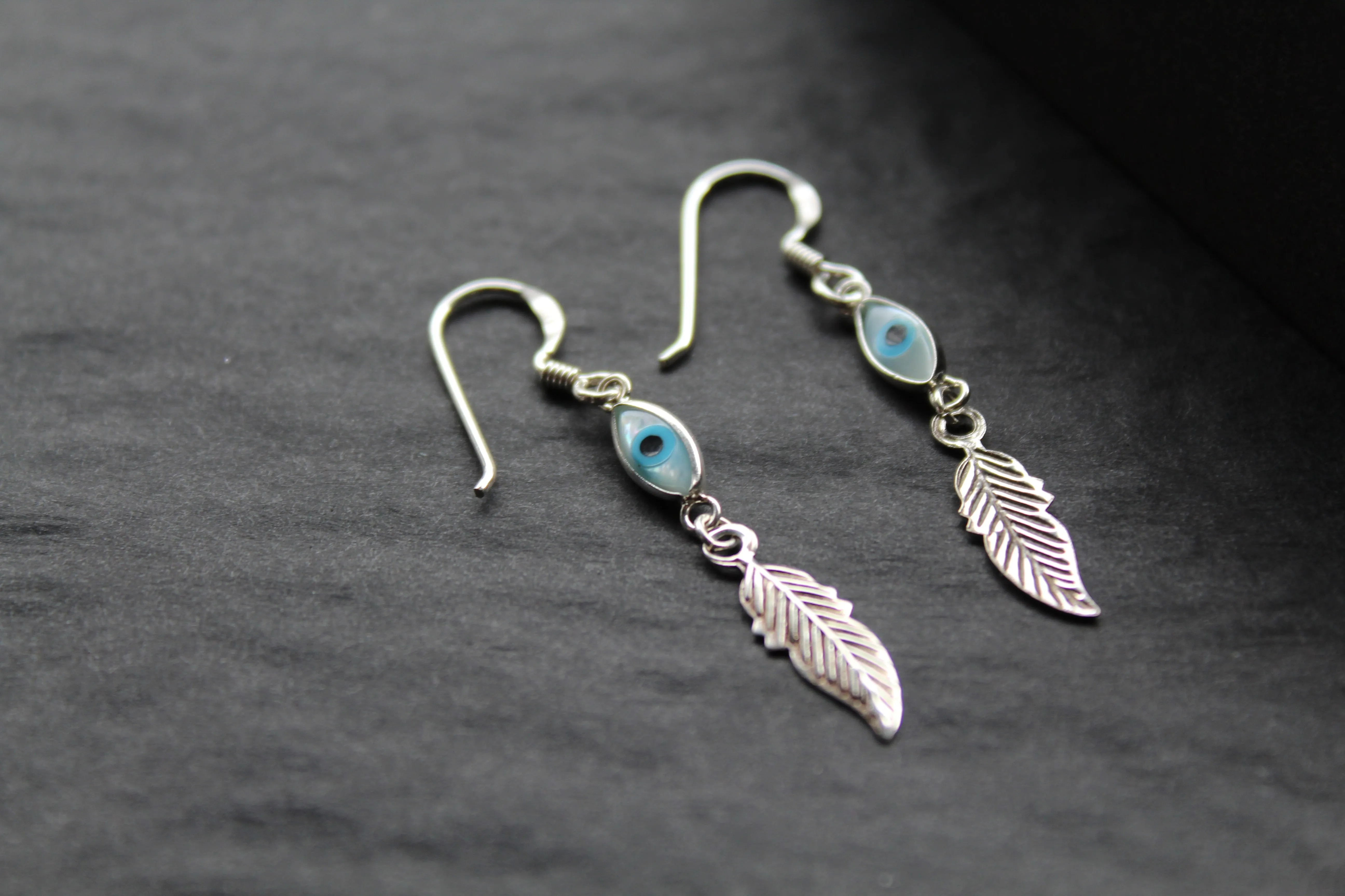 Sterling Silver Evil Eye Earrings