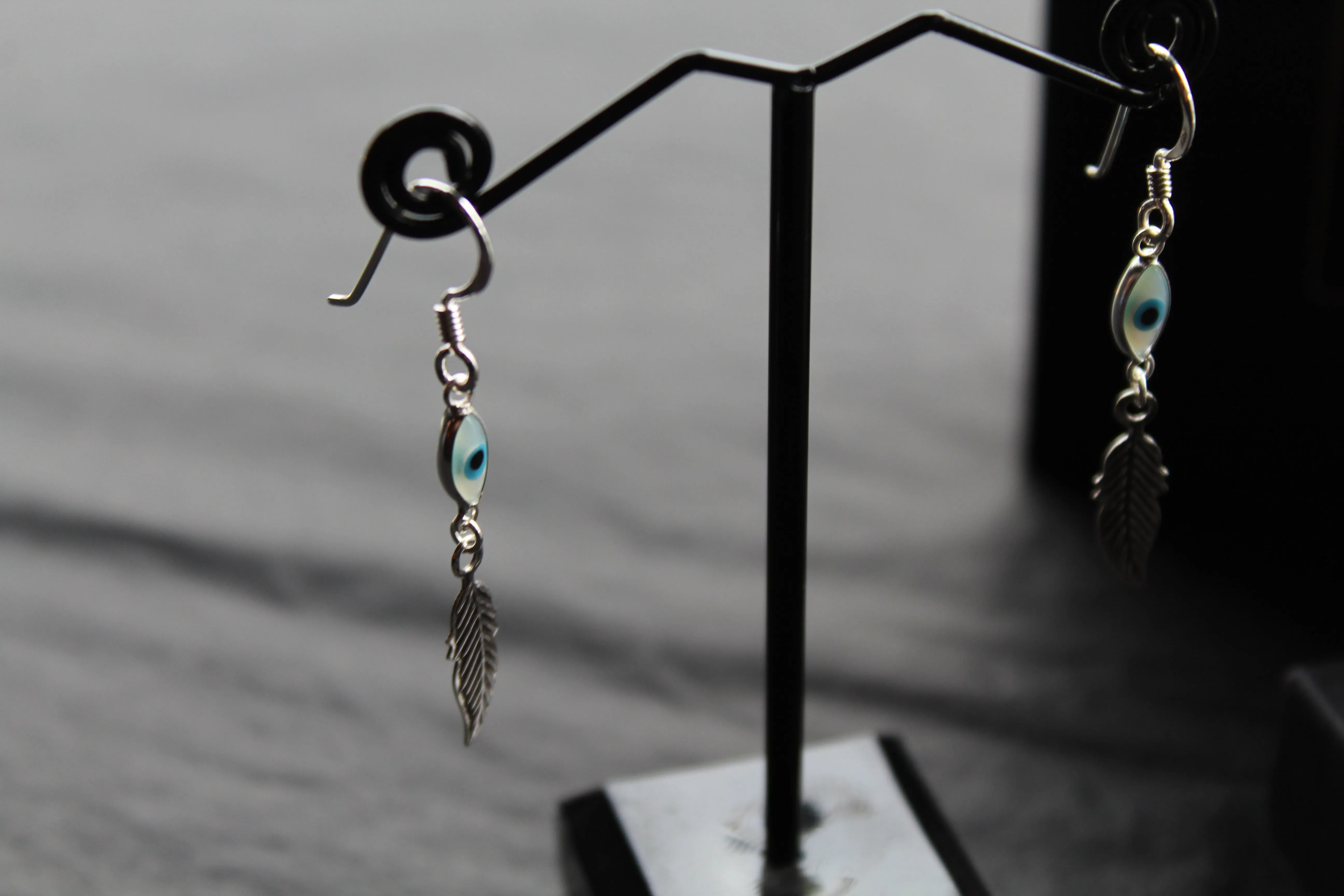 Sterling Silver Evil Eye Earrings