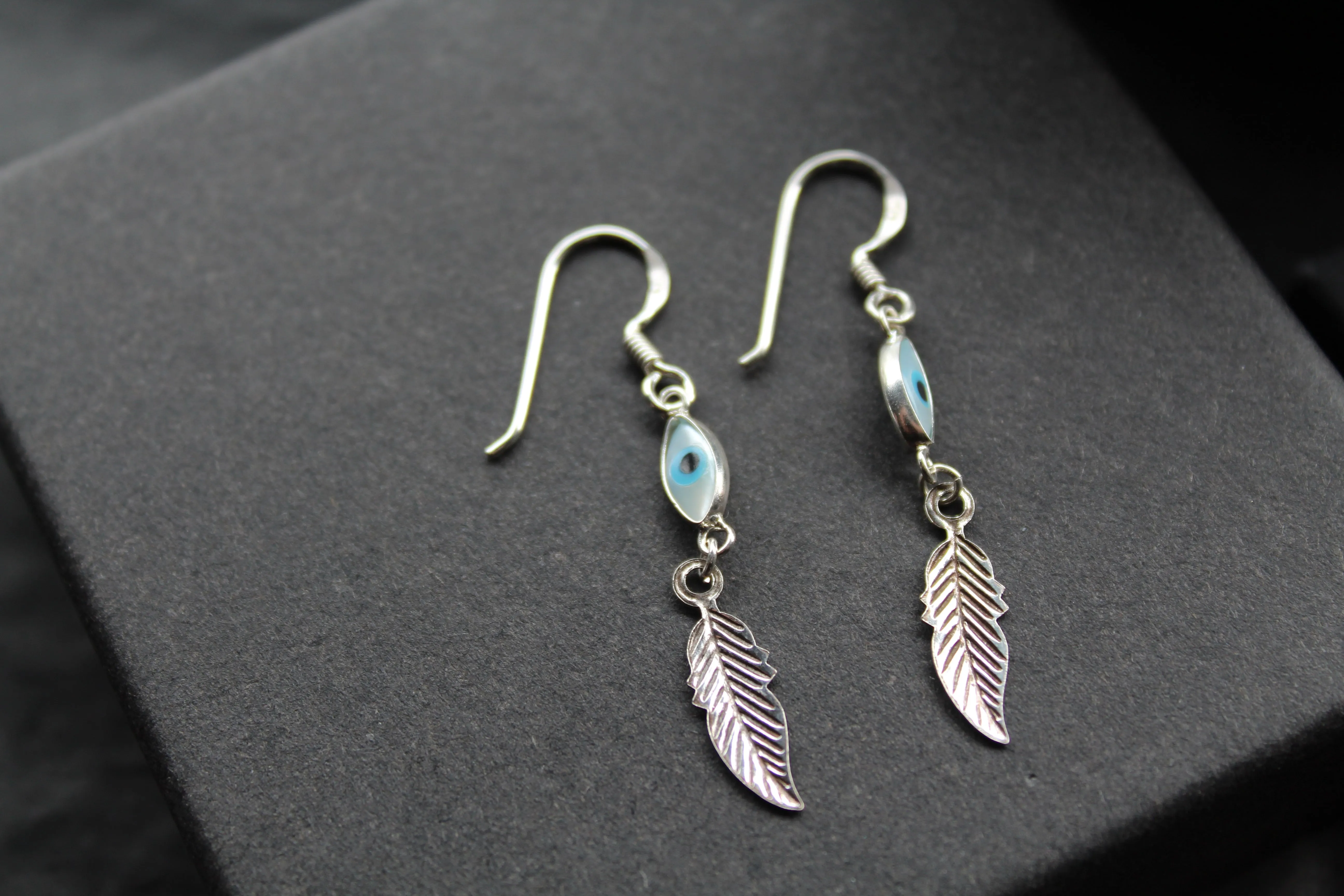 Sterling Silver Evil Eye Earrings