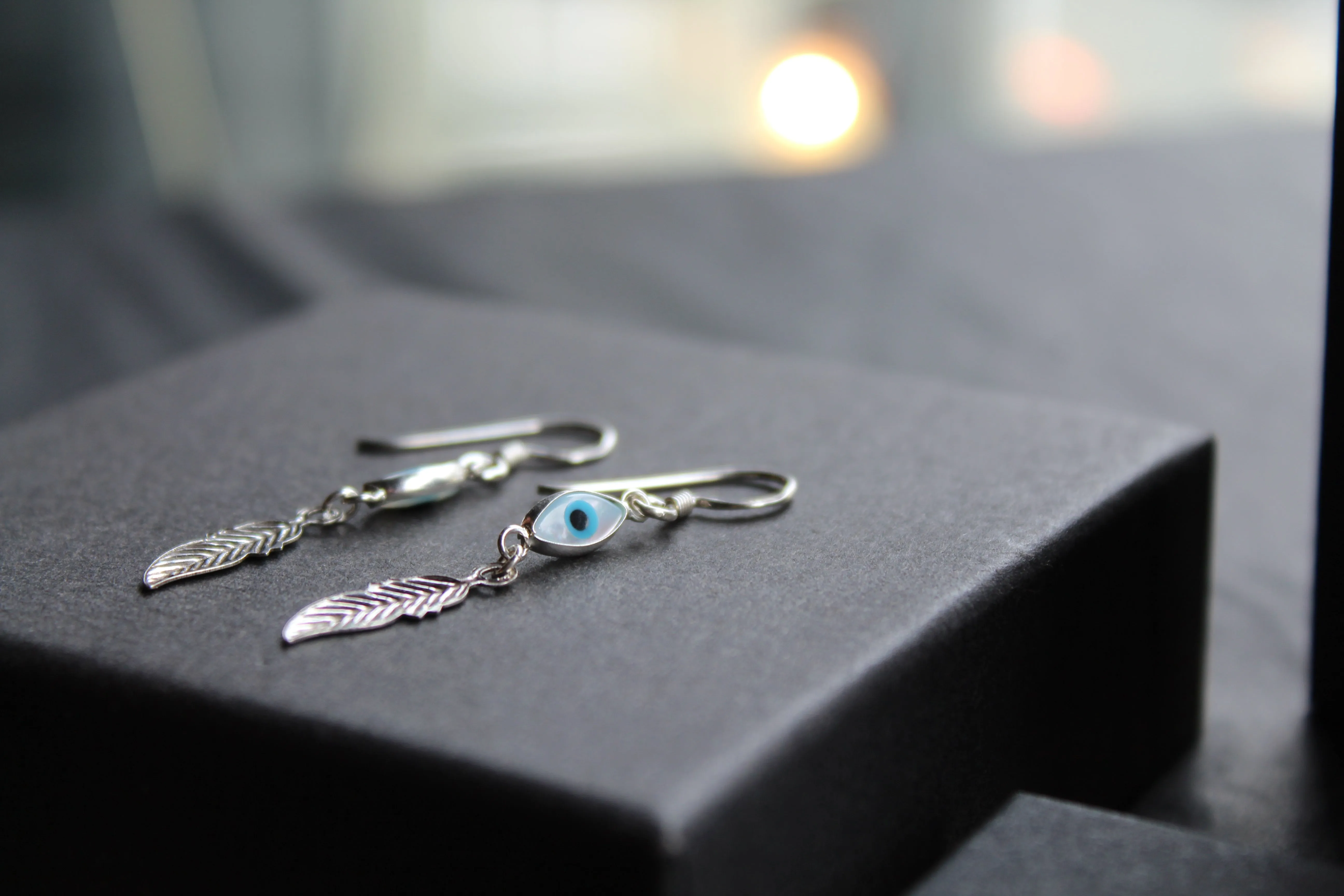 Sterling Silver Evil Eye Earrings