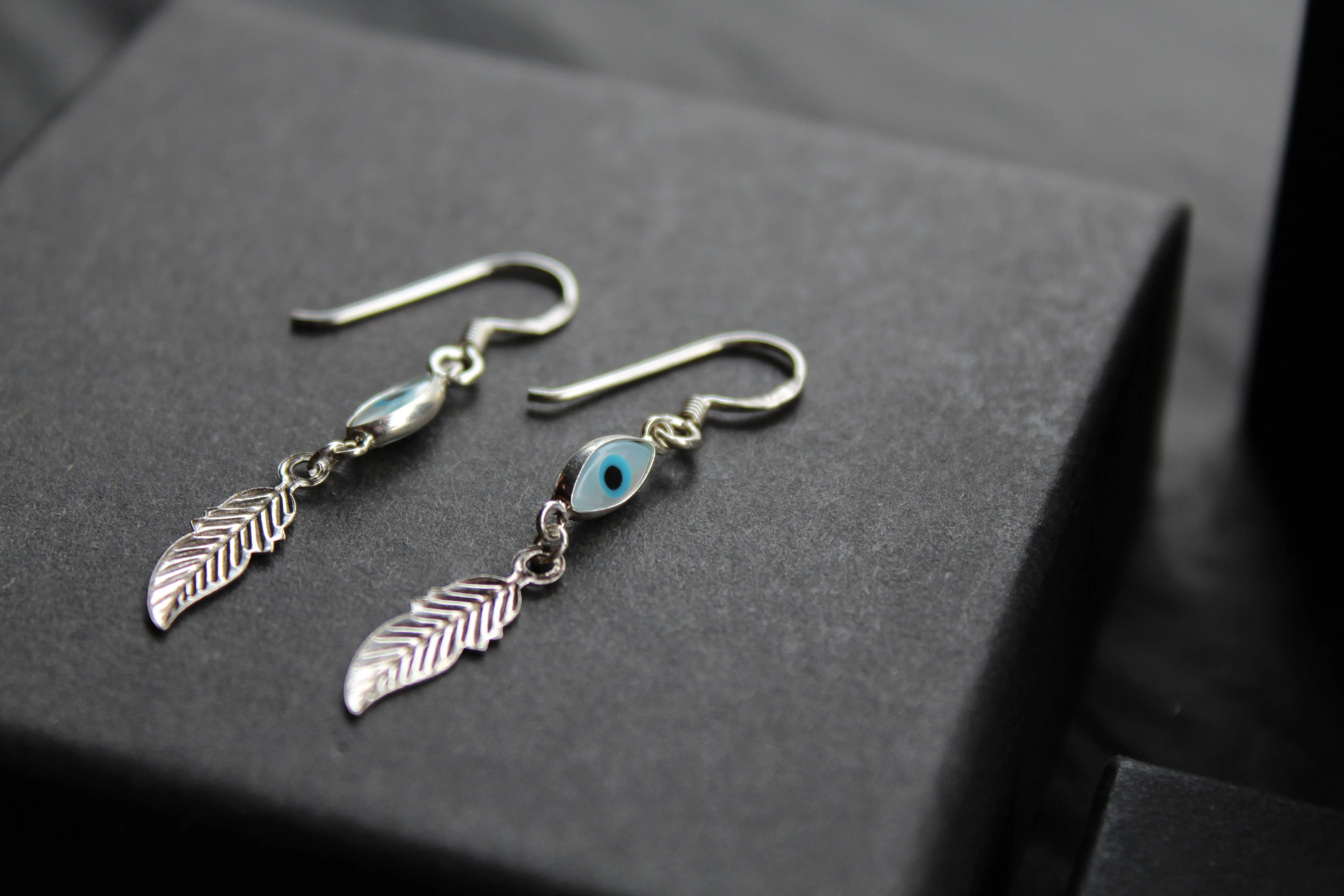 Sterling Silver Evil Eye Earrings